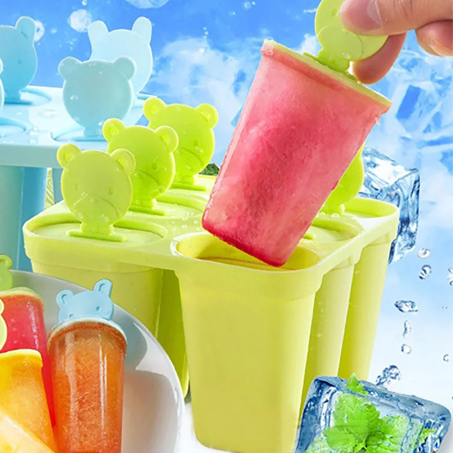 MKK-3 Plastic 6 Grid Compartment Popsicle Ice Cream Mold (1 Pc)