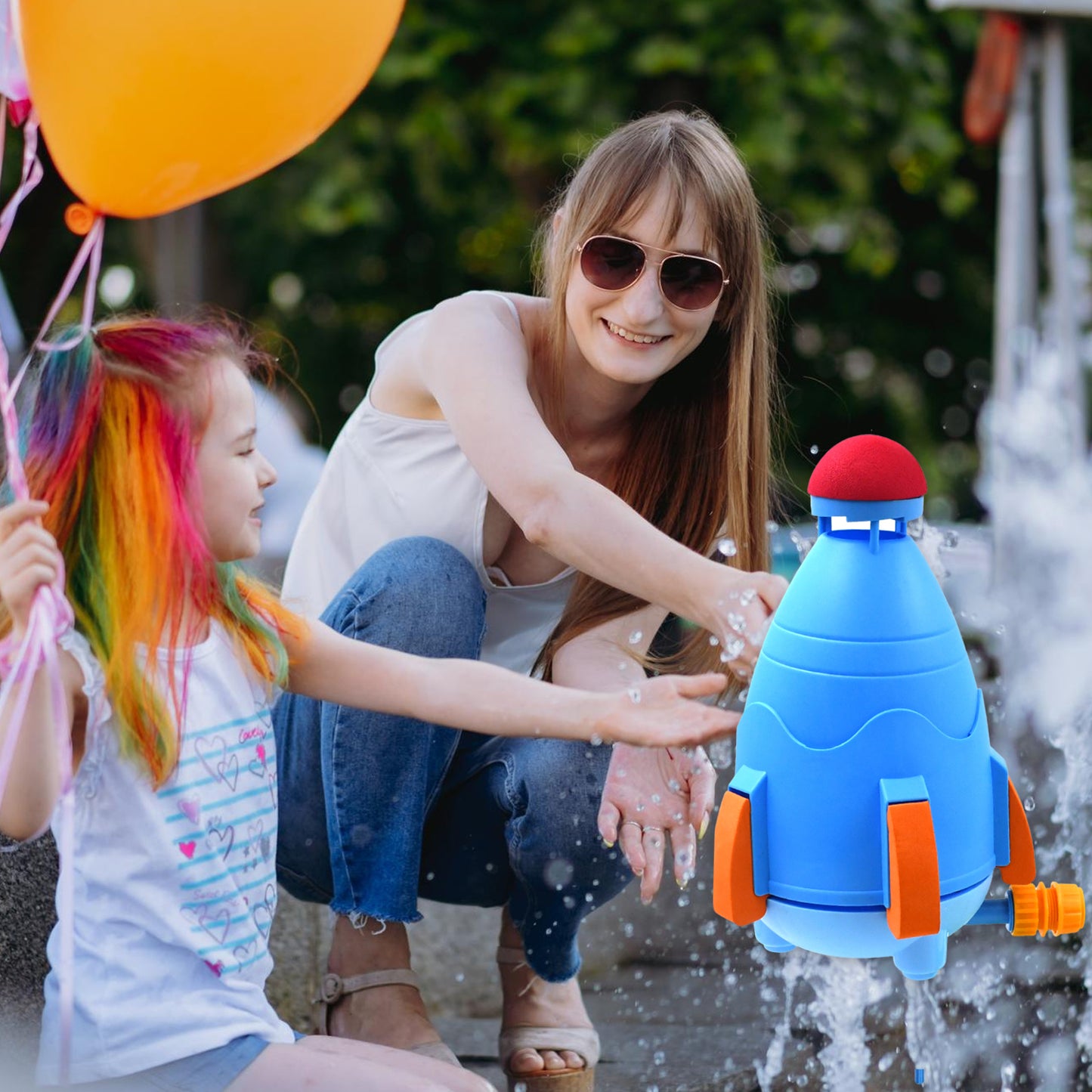 Sprinkler Rocket Launcher Summer Toys For Kids (1 Set) (X918)