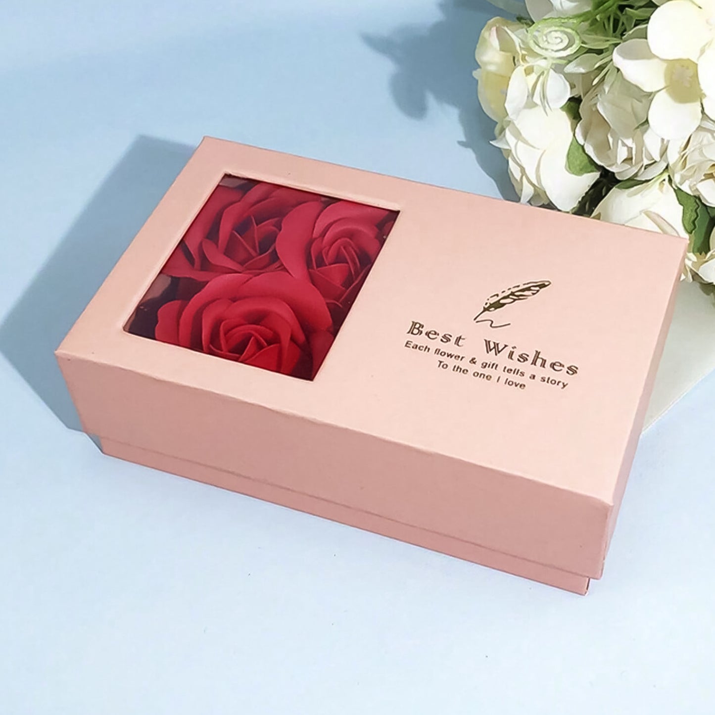 Jewellery Gift Box With Lids Roses Packaging Box With 6 Roses (1 Set) (X196)