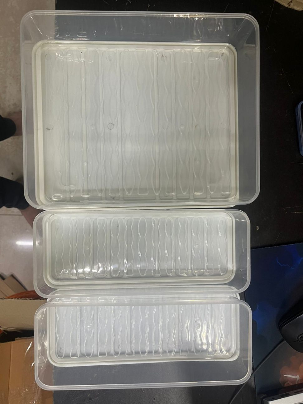 3 Pcs Food Storage Containers (1 x 2500 ML) (2 x 1200 ML)