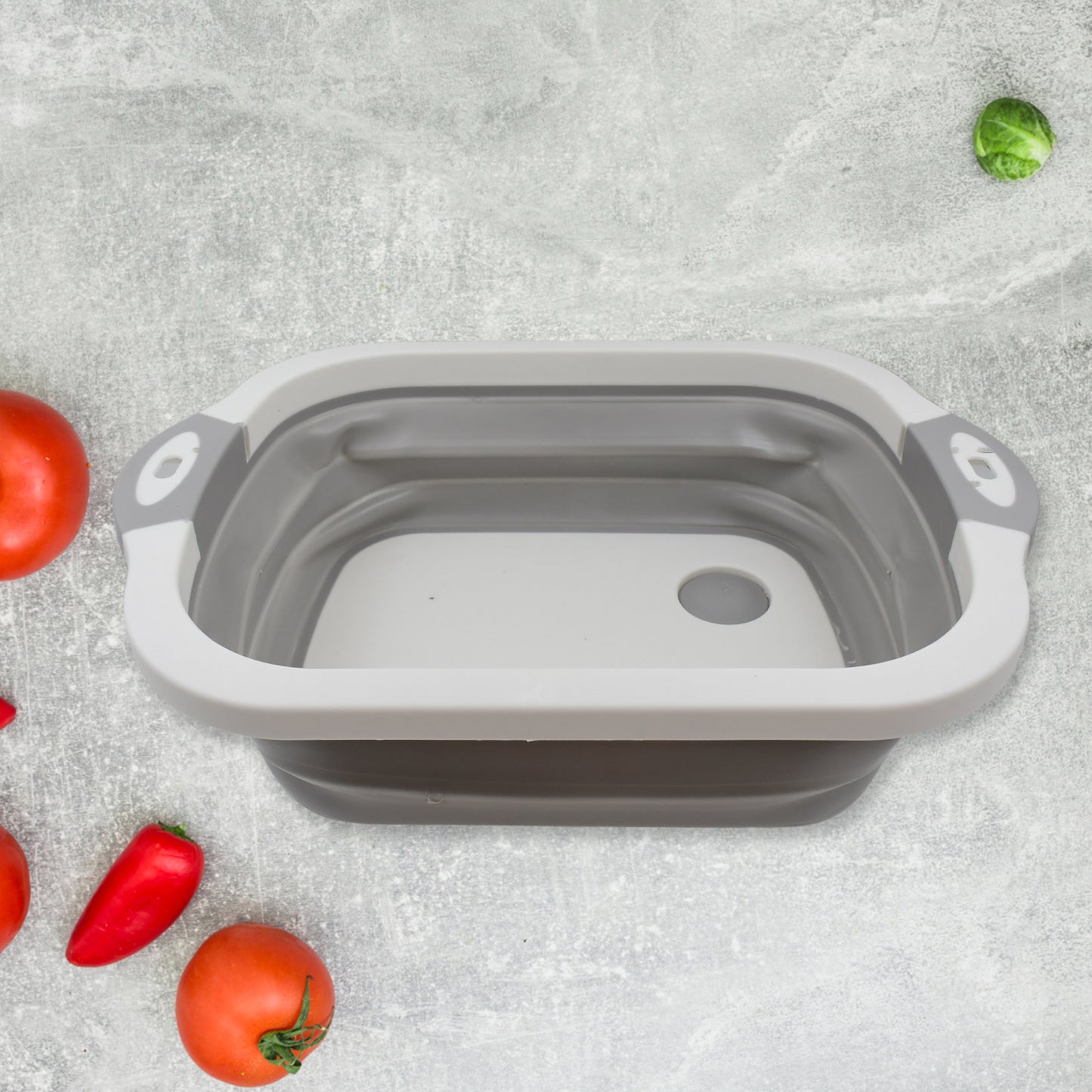 MKK-6- Collapsible Cutting Board With Dish Tub Basket