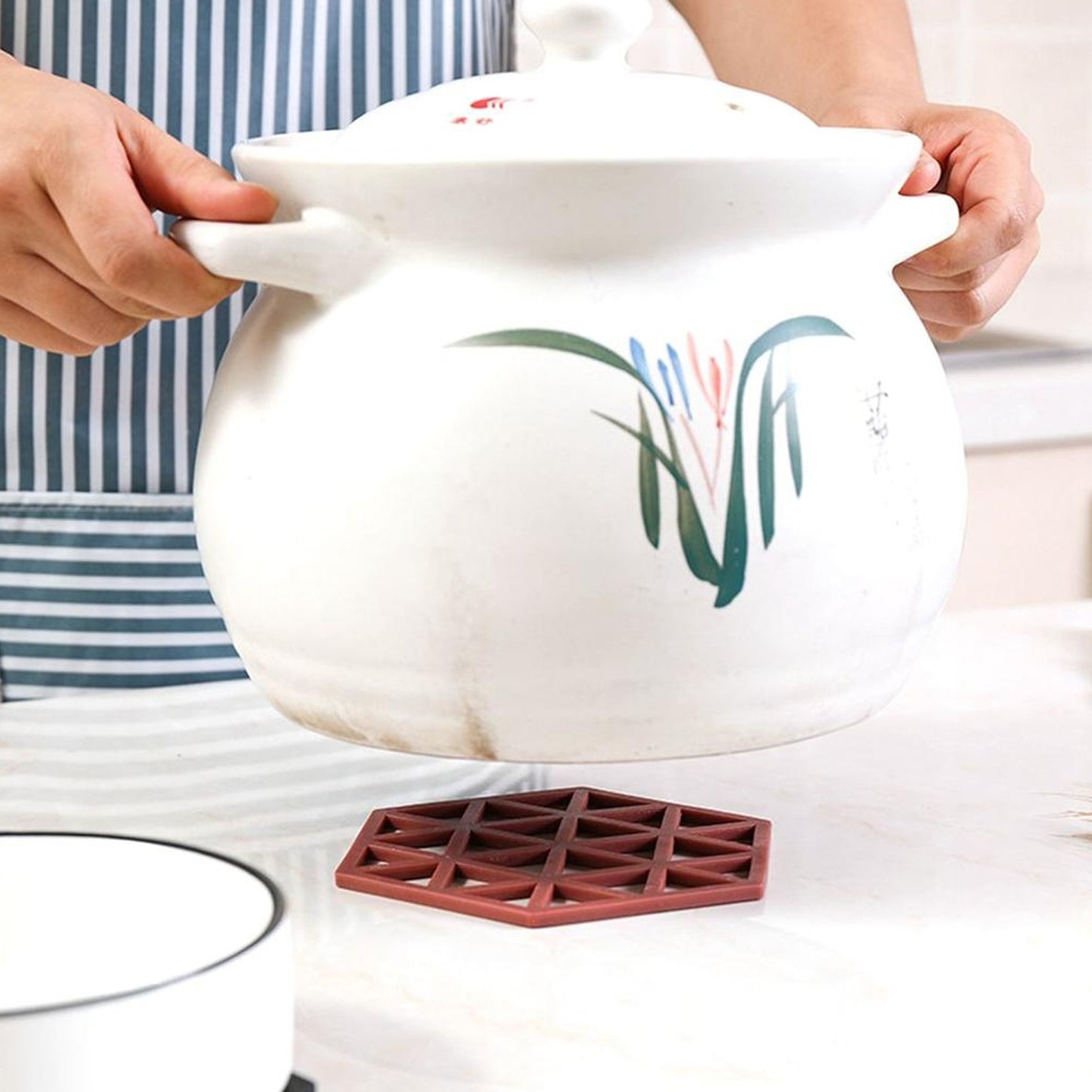 Cup Mat Pvc Tea Coaster Non-slip Placemat High Temperature Insulation Pad Hollow Pot Mat Bowl With Anti-hot