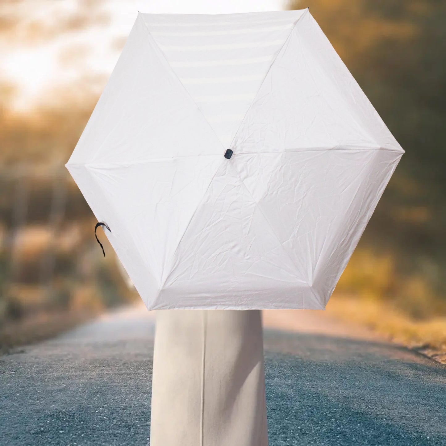 3-fold Sun Rain Protective Solid Foldable Umbrella (1 Pc)