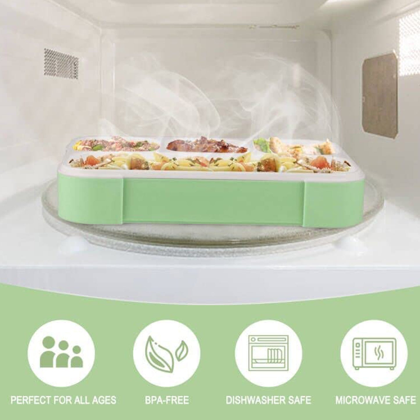 Lunch Box 4 Compartment With Leak Proof Lunch Box For School Office Use (X493)
