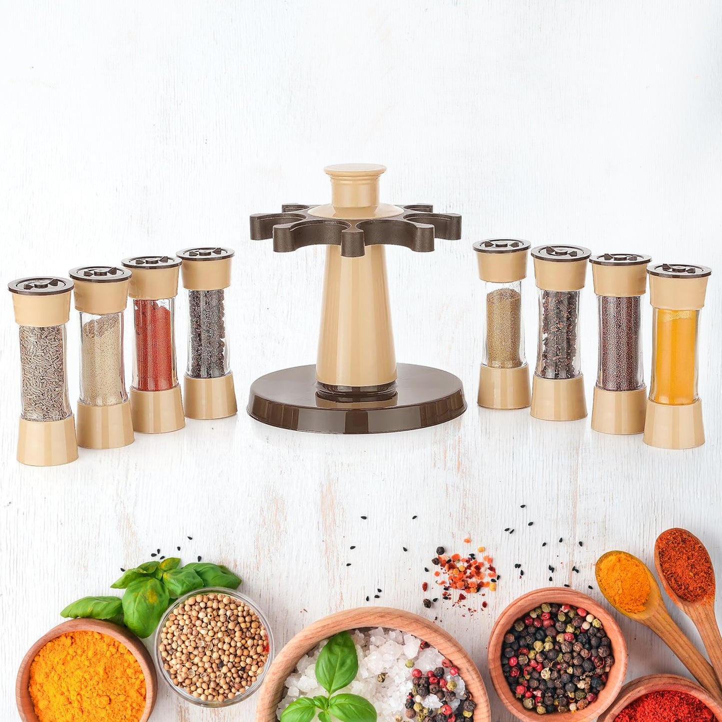 360 Revolving Spice Rack For Kitchen And Dining Table 8 Spice Jars | x6025 |