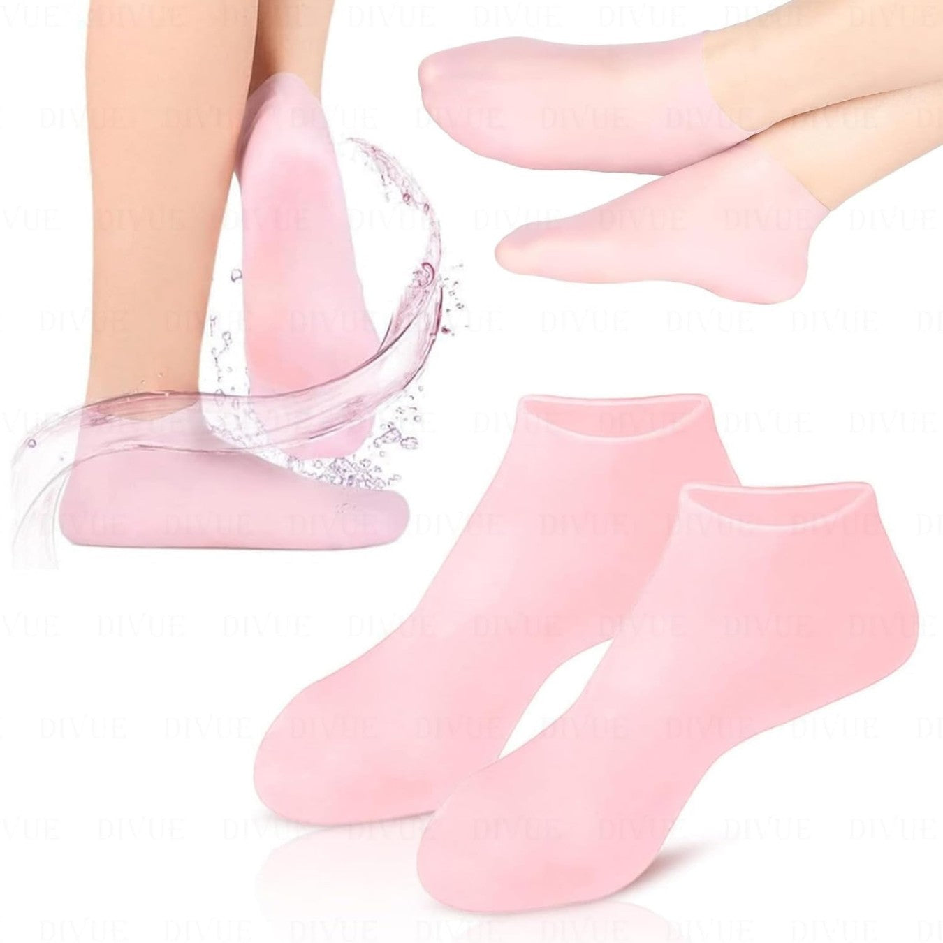 REUSEABLE SILICONE GEL SOCKS FOR CRACKED HEEL (1 PAIR) (X333)