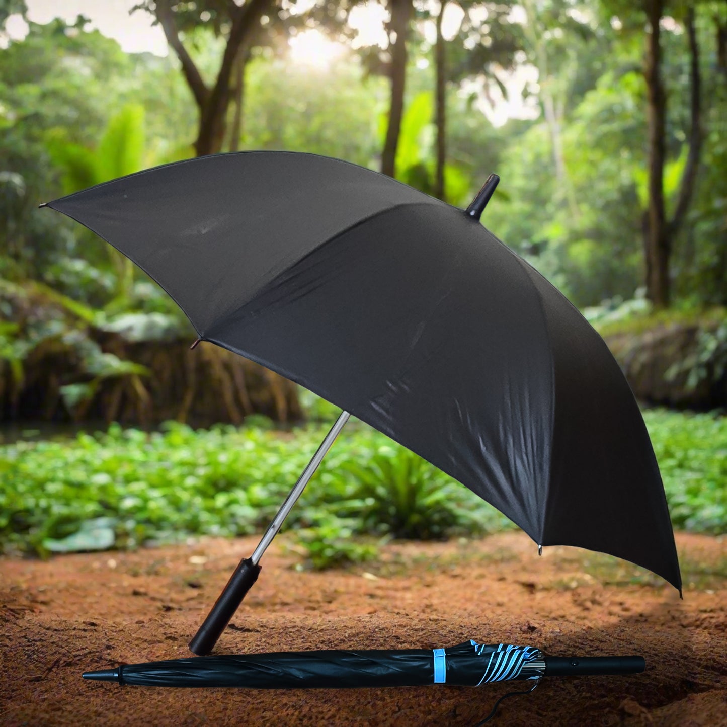 Sun Umbrella With Inside Fan Power Bank Umbrellas For Summer (1 Pc)