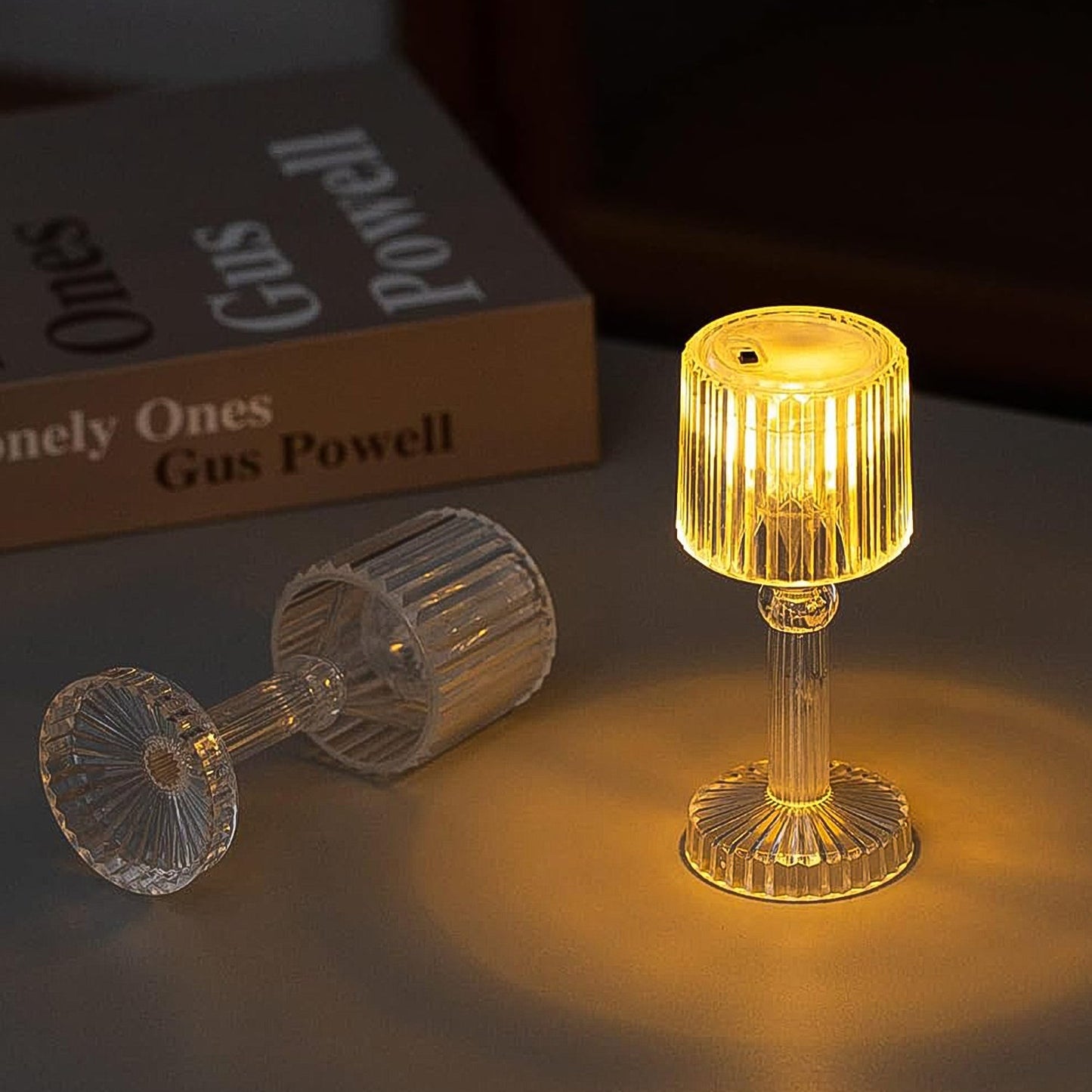 Mini Acrylic Led Desk Lamps Table Lamp Portable Crystal (1 Pc Small) (X525)