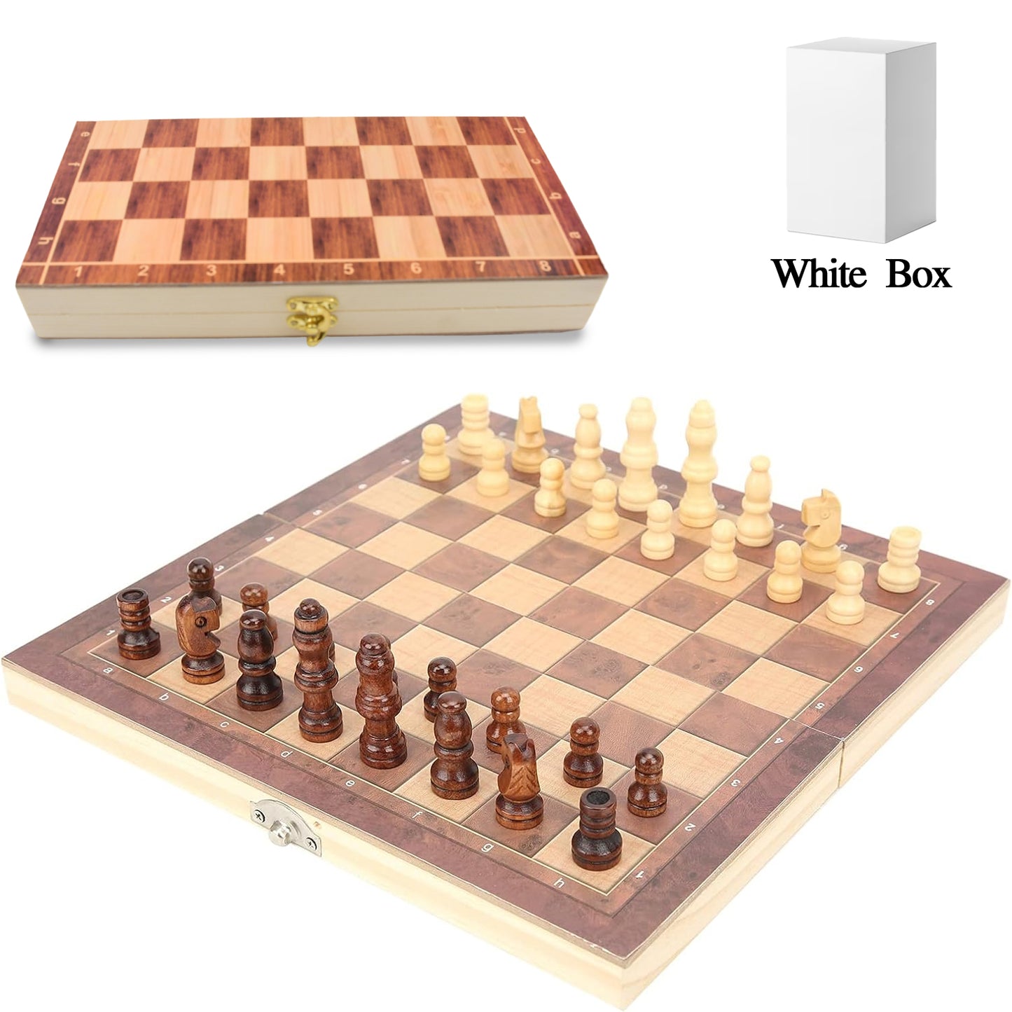 Foldable Wooden Chess Board Set (30 30 Cm 1 Set) (X919)