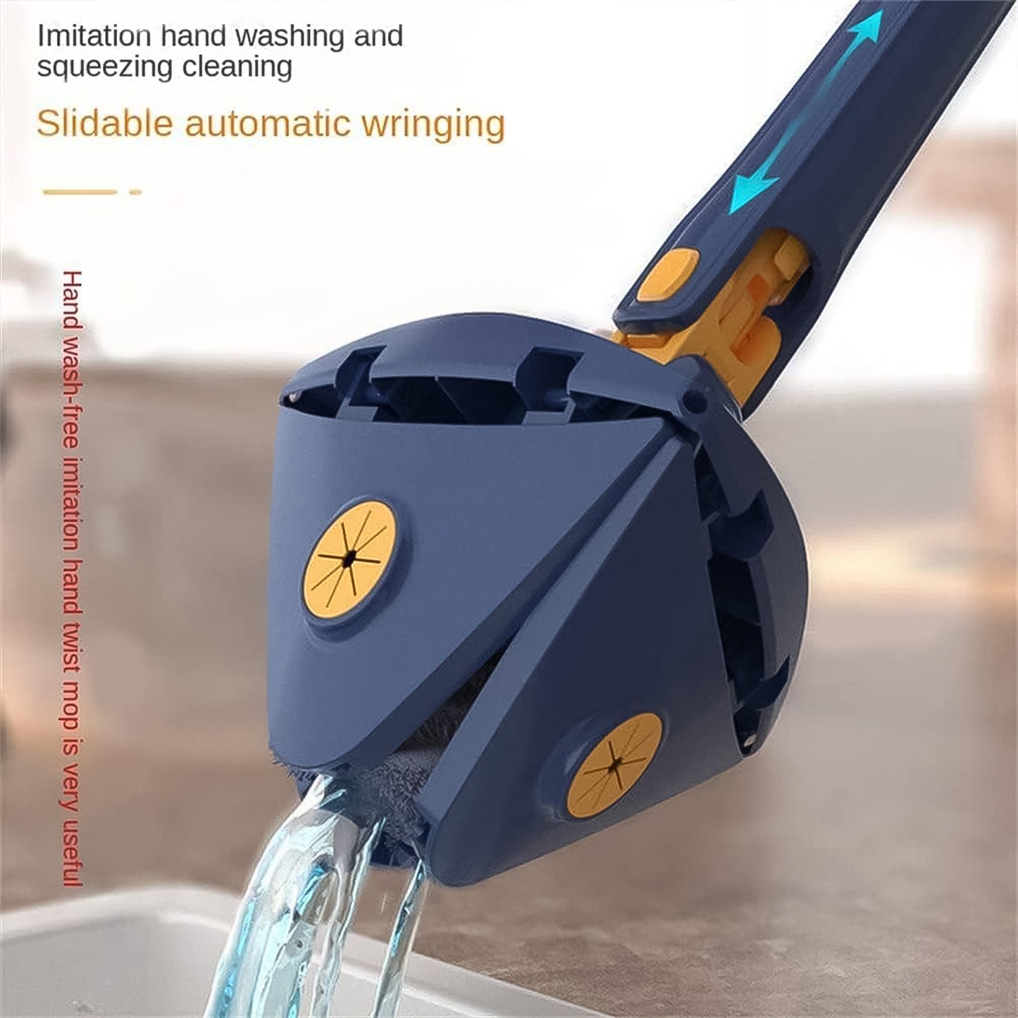 360 Rotatable Mop Triangle Mop With Long Handle (1 Pc 113 Cm)