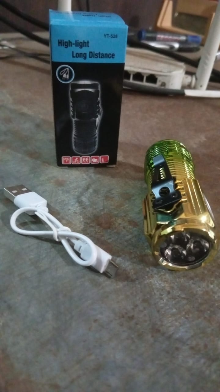 Usb Chargeable Mini 3 Led Flashlight Torch Light (1 Pc) (X390)