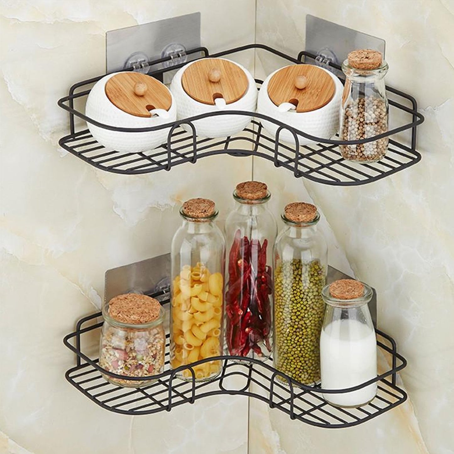 CORNER BLACK RACK (2PC)