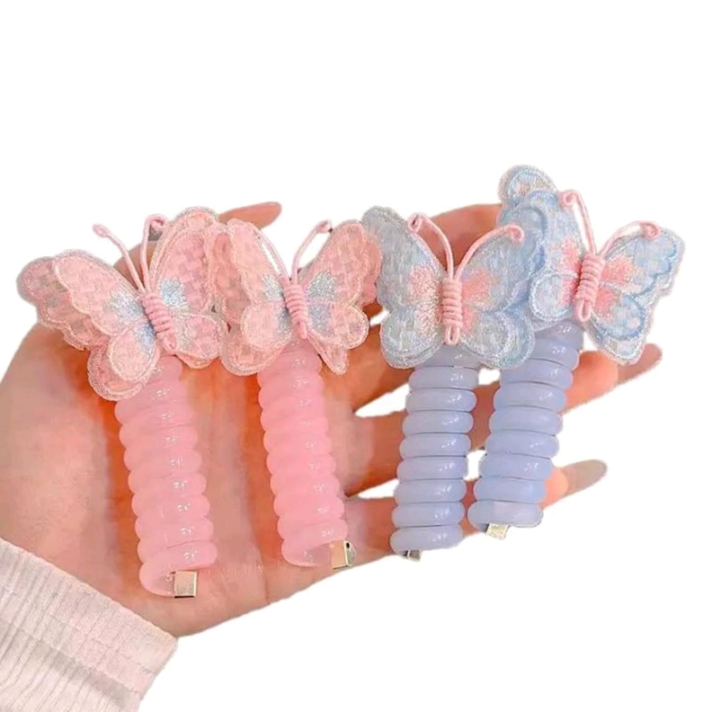 BUTTERFLY HAIR WIRE BANDS (RANDOM COL N PRINT) (1 PAIR) (YS-X143)