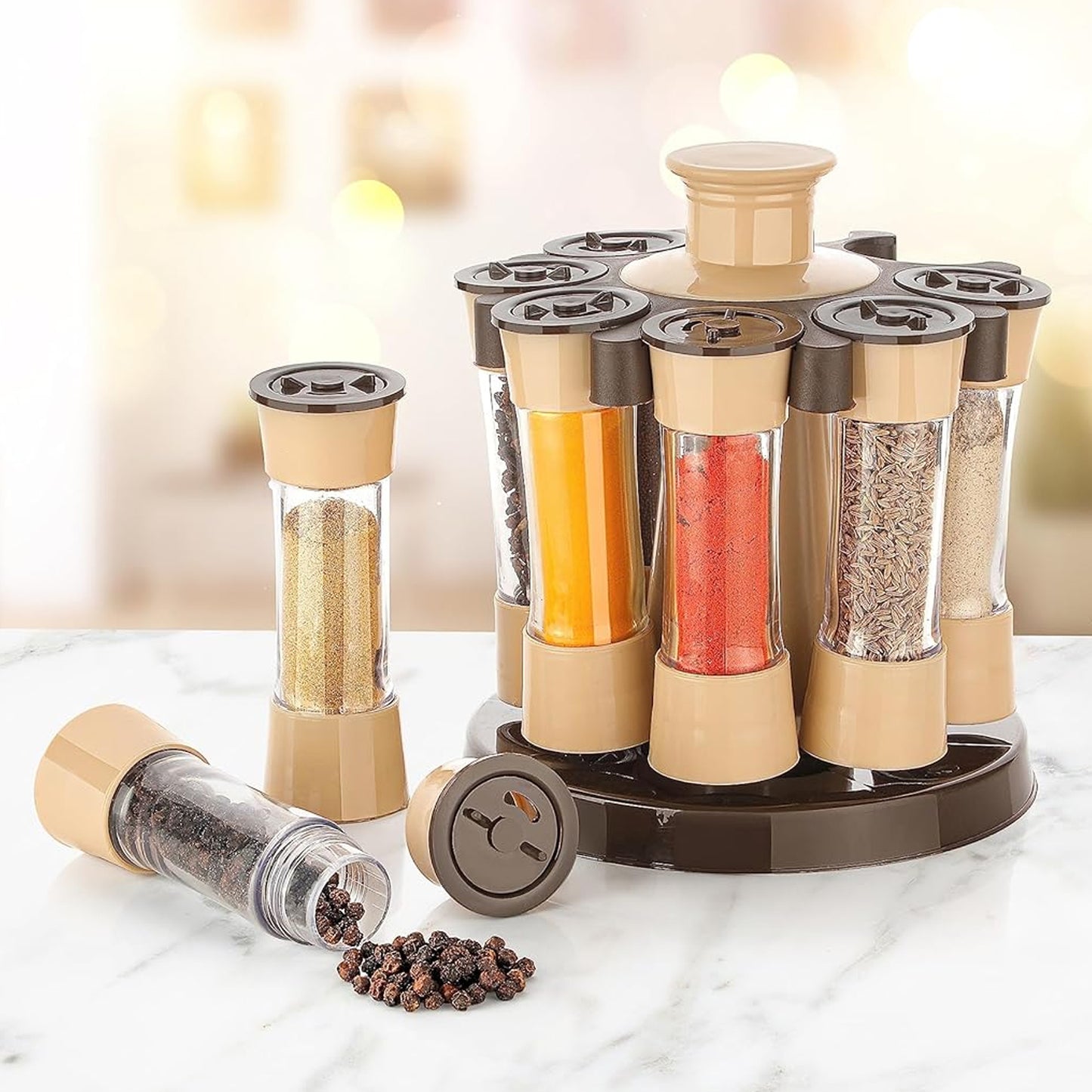 360 Revolving Spice Rack For Kitchen And Dining Table 8 Spice Jars | x6025 |