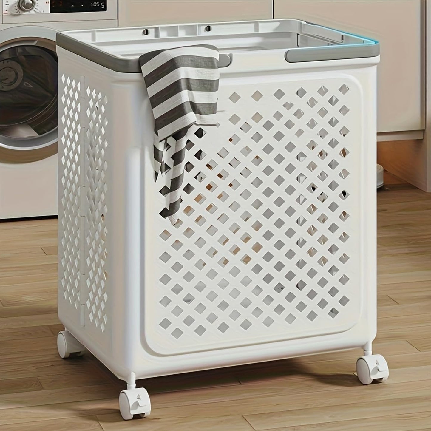 Large Foldable Laundry Basket With Wheels