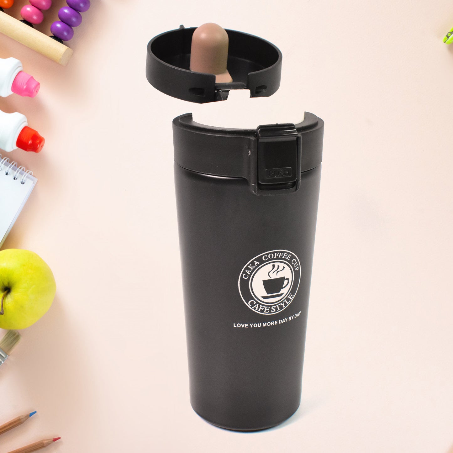 Coffee Travel Mug Insulated Coffee Cup With Leakproof Lid (380ml Approx 1 Pc) (MKK-X110)