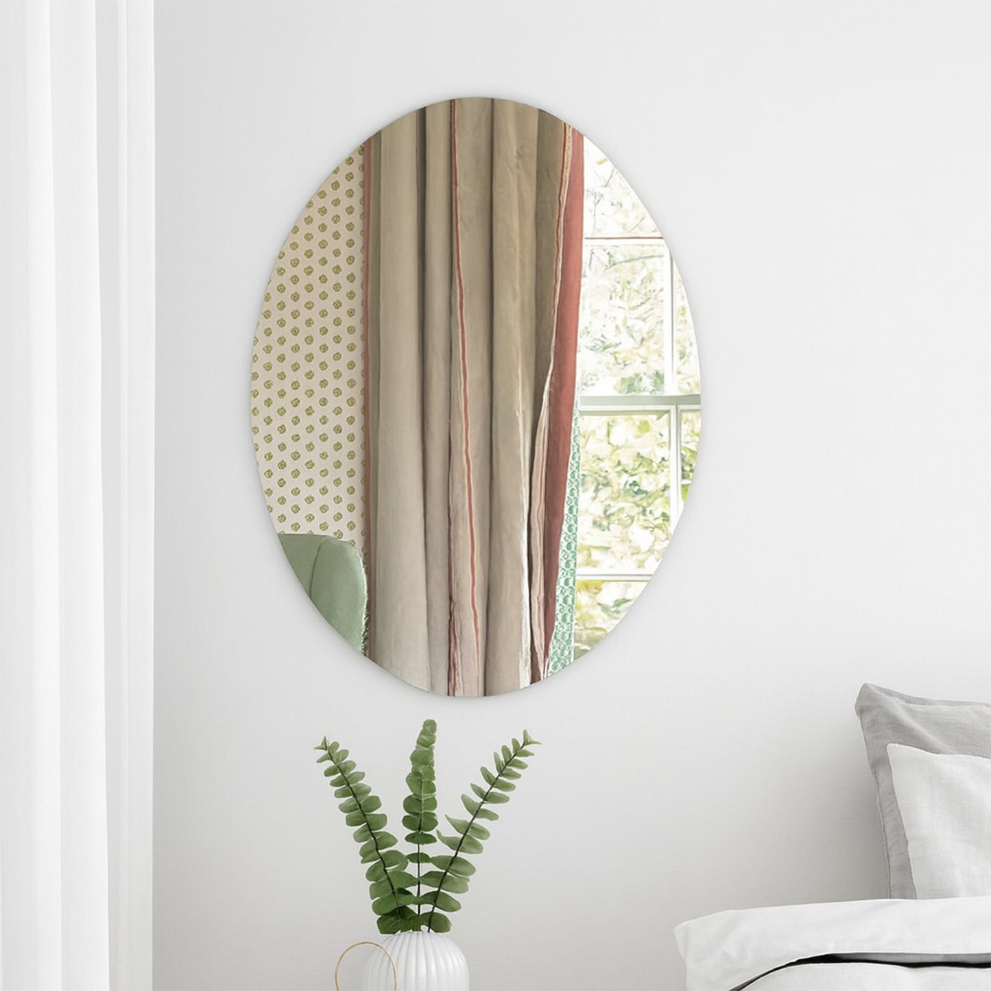 Big Size Adhesive Frameless Wall Mirror (PACK OF 6 PCS) 40*30CMS |X3013|