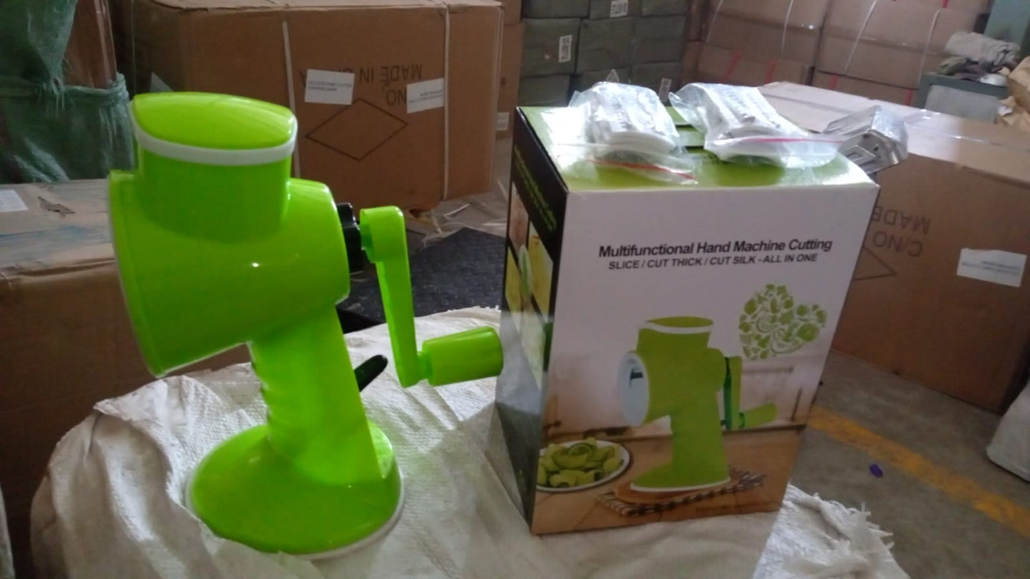 6 in 1 Multi functional Vegetable Cutter & Slicer Hand Machine Cutting, Slice, Cut Thick, Cut Silk All in one –Vegetable Chopper Cutter & Slicing Cutter Barrel - Vegetable Grater with 6 Removable Blades (X1003)