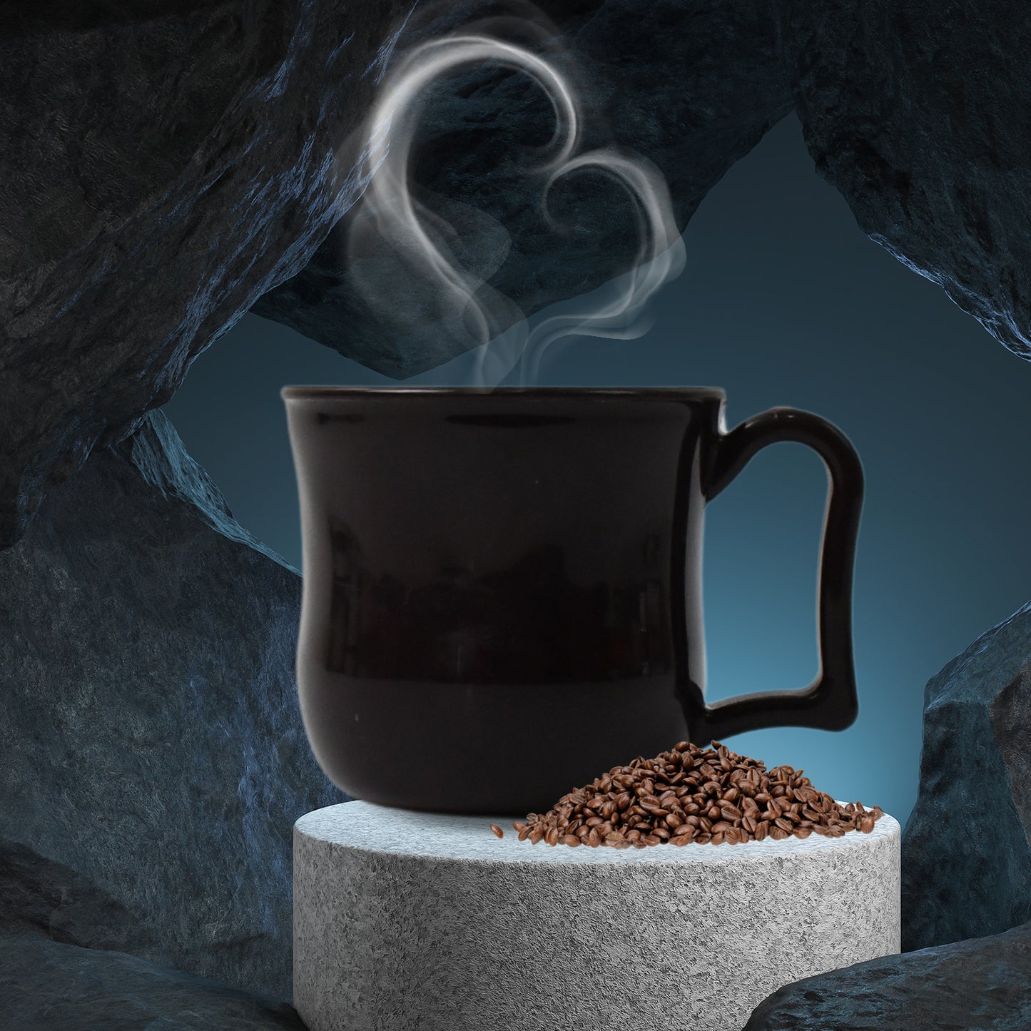 Premium Plastic Coffee Tea Cups Mug With Handle (1 Pc With Color Box Black) (X959)
