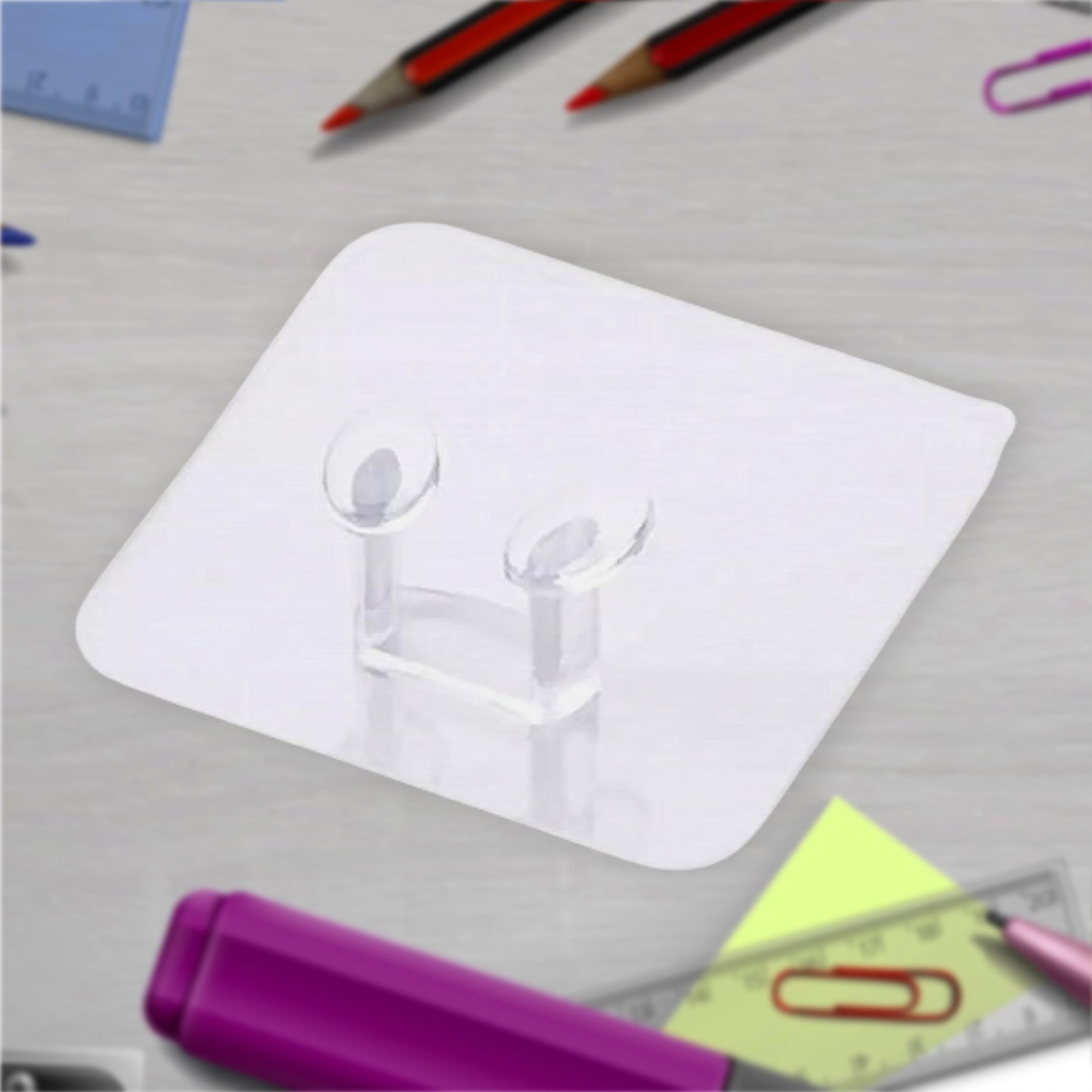 Transparent Self Adhesive Hook Seamless Drill Free Removable Wall Mounted Hanger As Toothbrush Holder Power Plug Socket Holder Waterproof And Oil Proof (1 Pc) (X801)