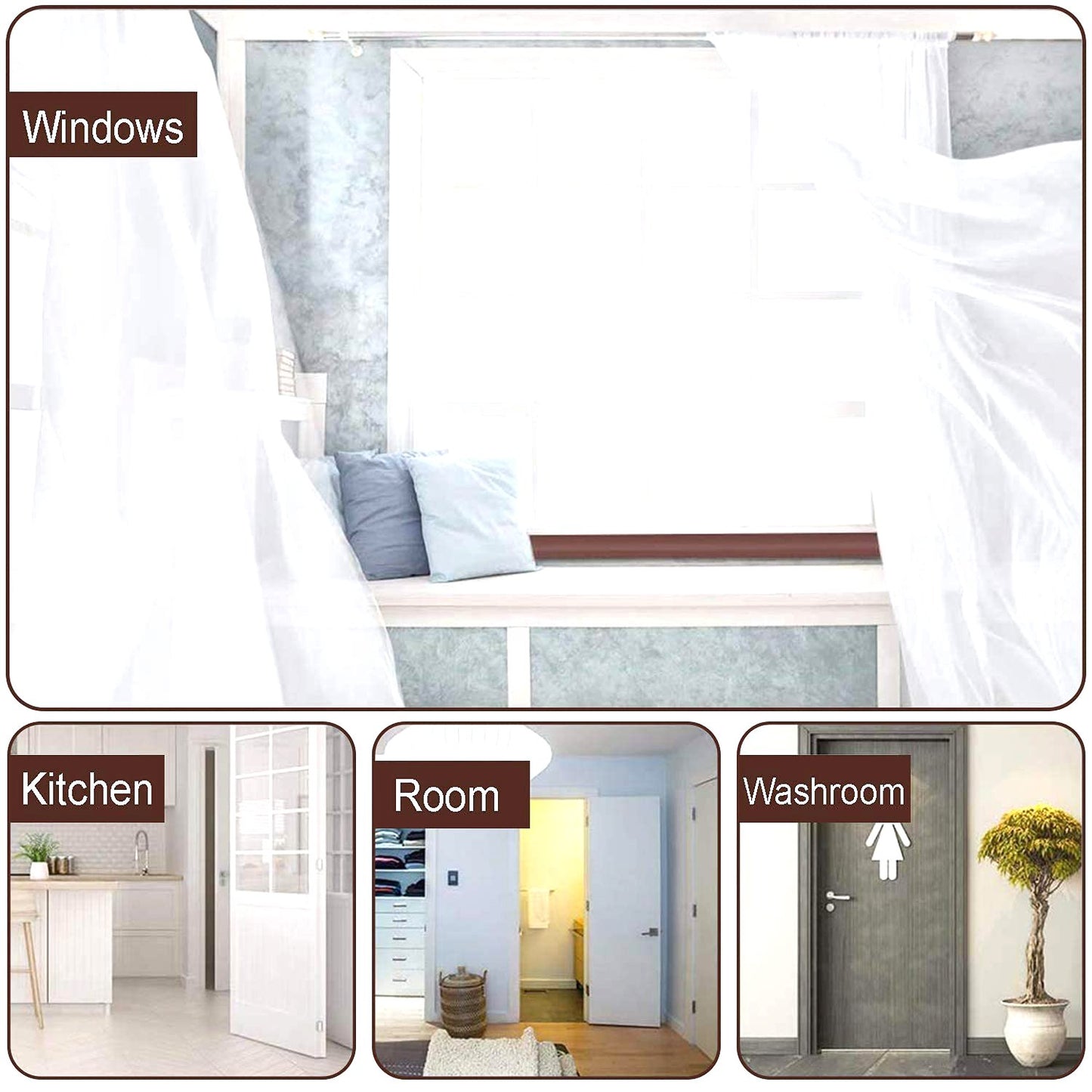 36 INCH Twin Door Draft Stopper guard Protector For Doors And Windows (X81)
