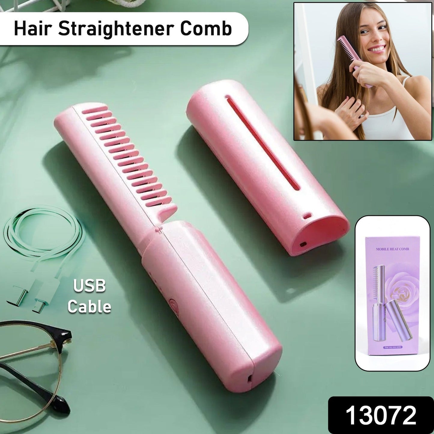 MOBILE HEAT COMB / HAIR STRAIGHTENER (1PC)