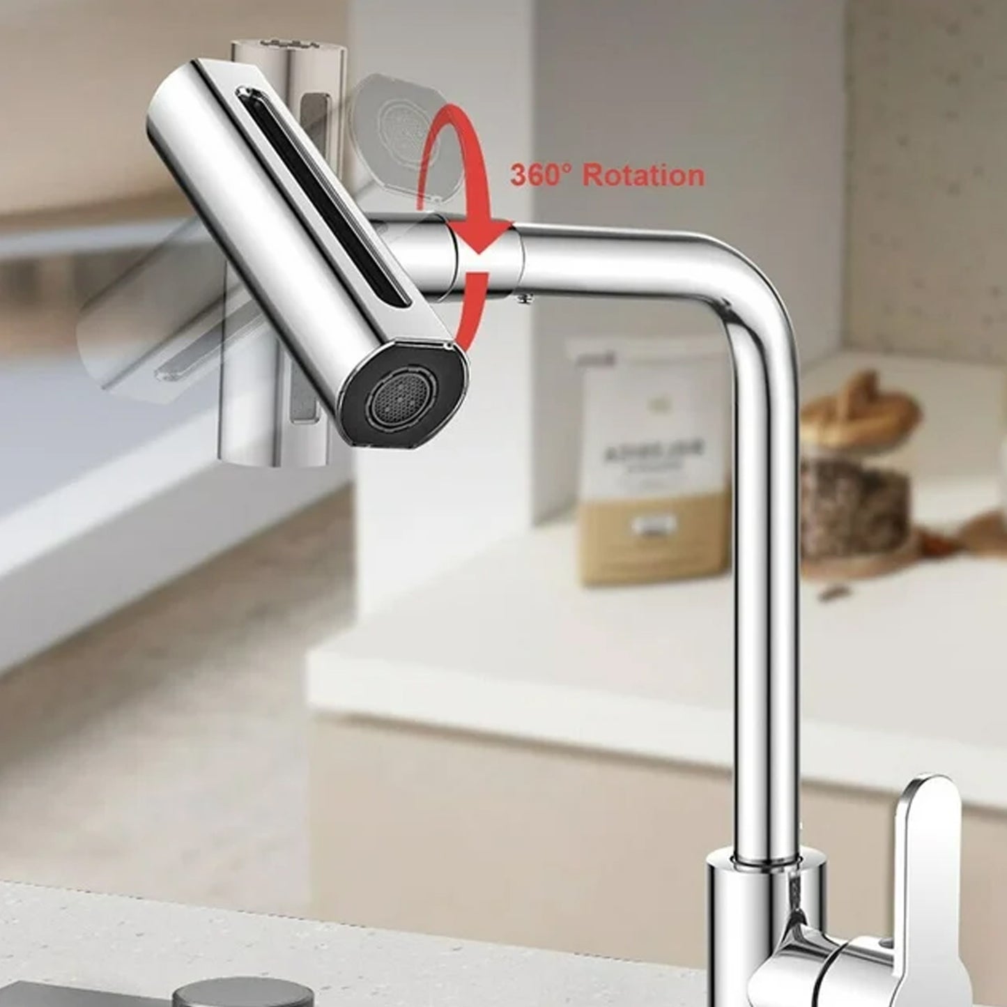 Multifunction Shower Waterfall Kitchen Faucet 360 Rotation Waterfcet Touch 4 In 1 ) (X395)