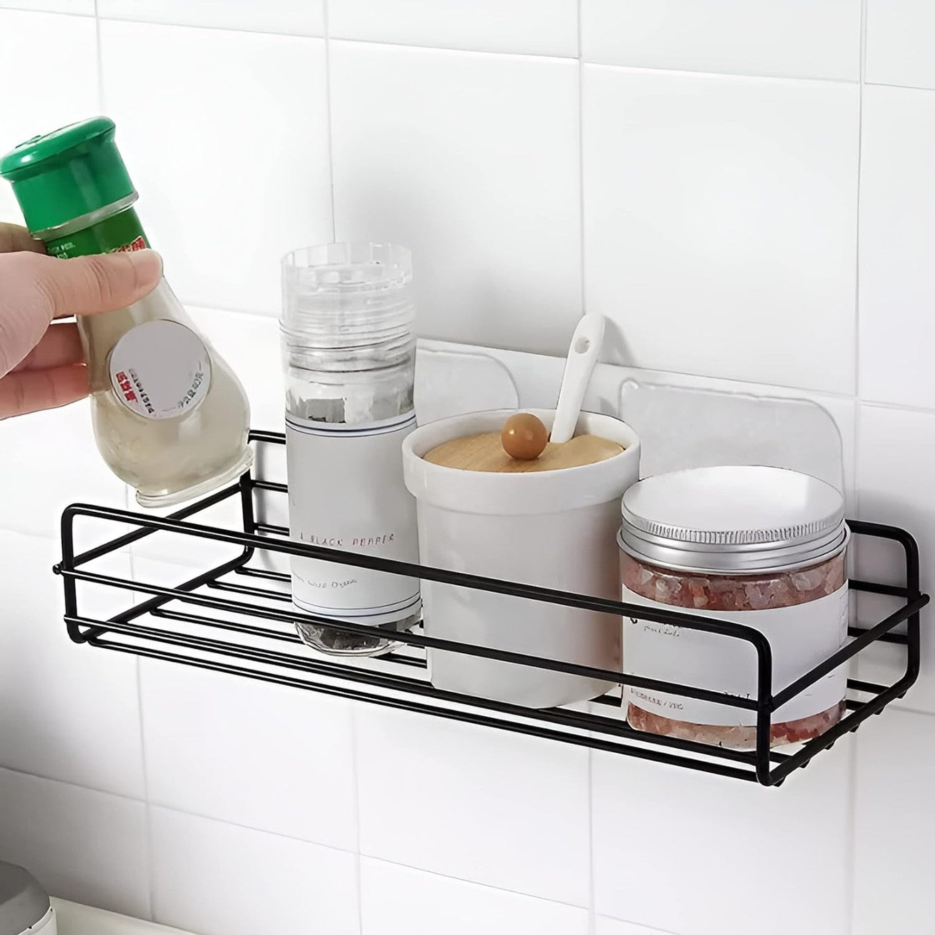 BLACK BATH / BASIN DRAIN WALL RACK (26CM) (X386)