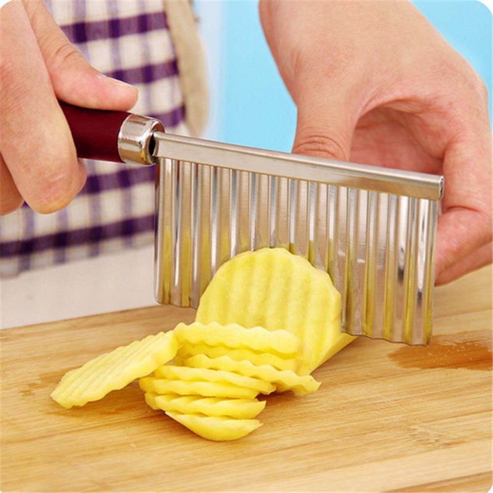 Stainless Steel Vegetable Salad Chopping Knife Crinkle Cutters (X427)