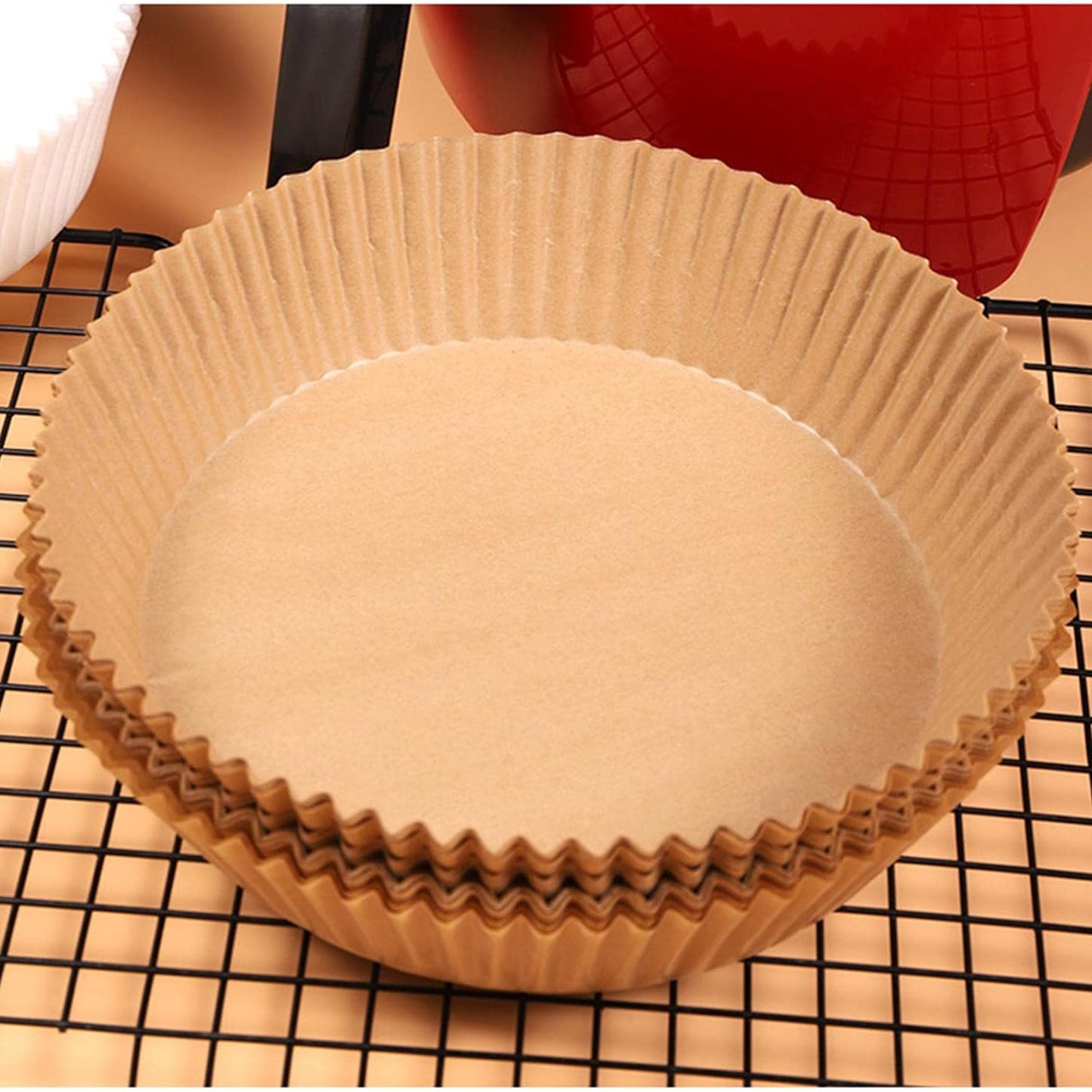 Round Air Fryer Disposable Paper Liner (50 Pcs Set 160mmx45mm) (X477)
