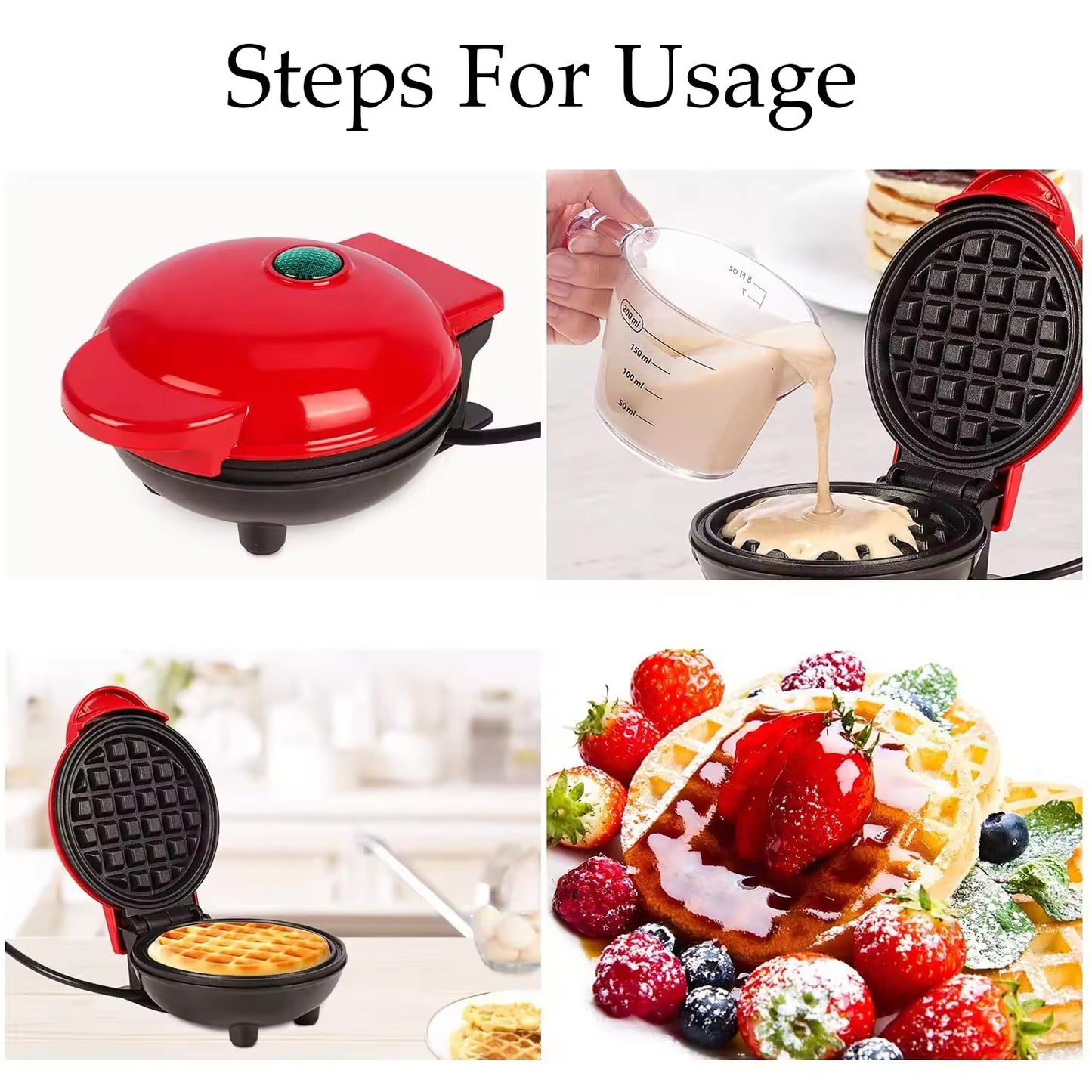 Mini Waffle Maker Machine Waffle Iron Home Appliances Kitchen (X300)