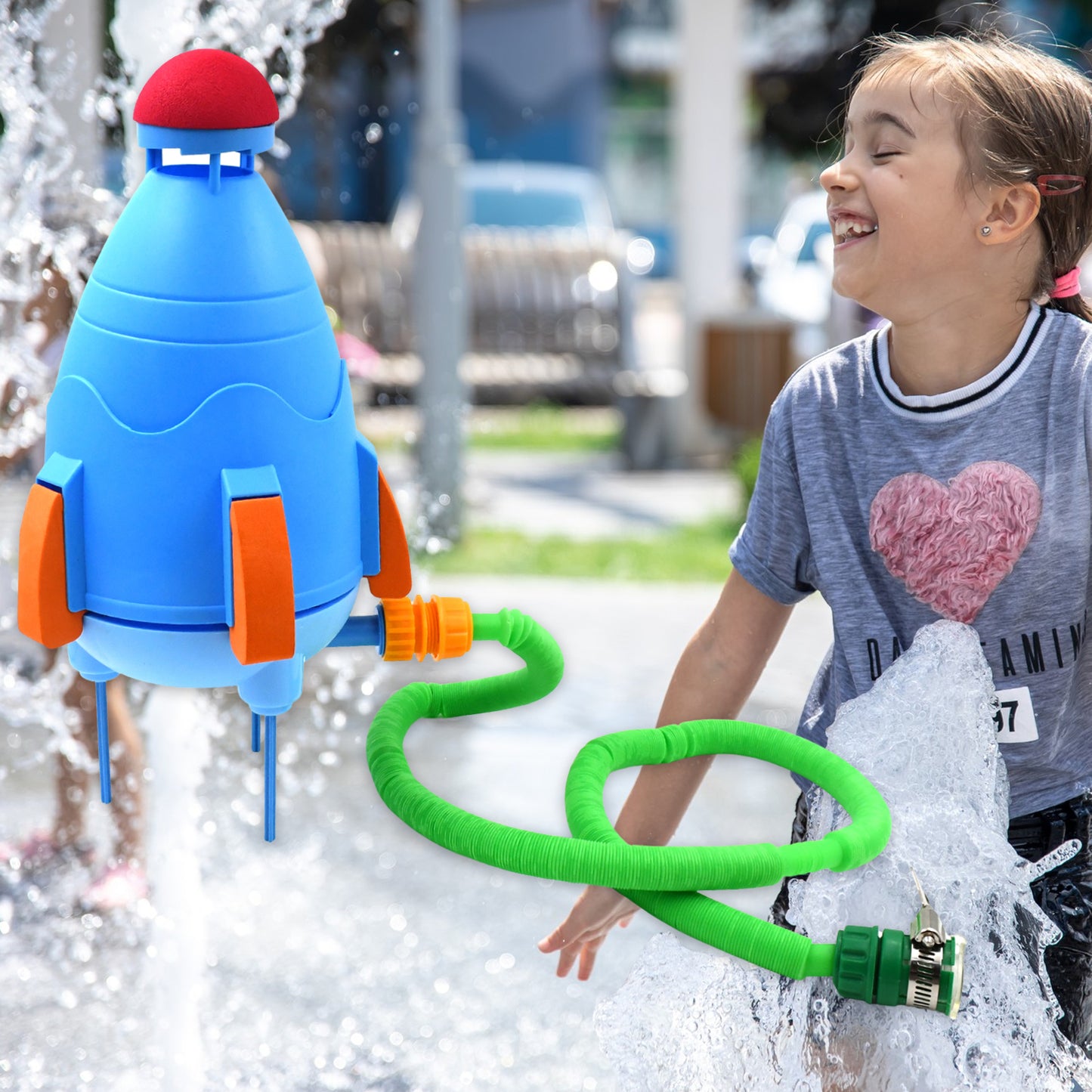 Sprinkler Rocket Launcher Summer Toys For Kids (1 Set) (X918)