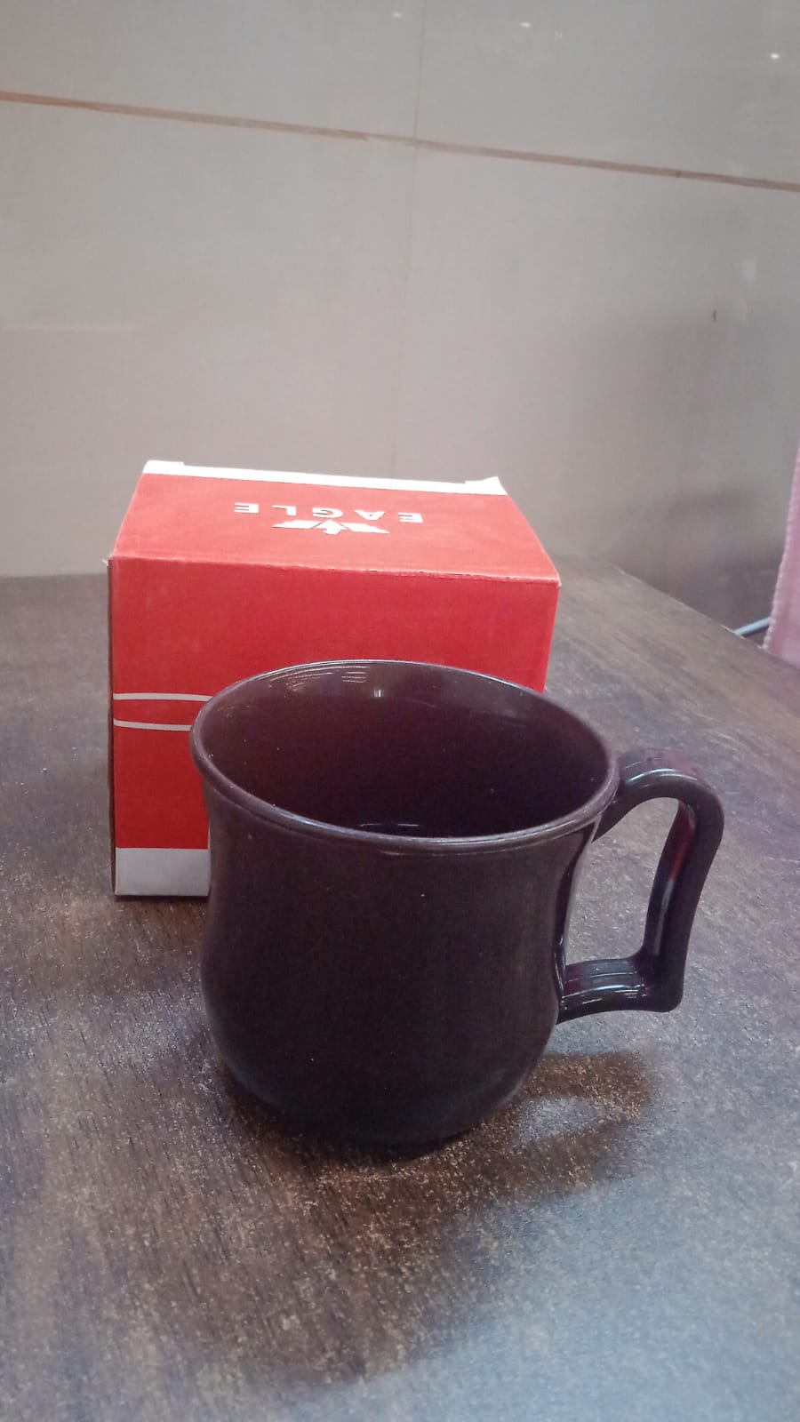 Premium Plastic Coffee Tea Cups Mug With Handle (1 Pc With Color Box Black) (X959)
