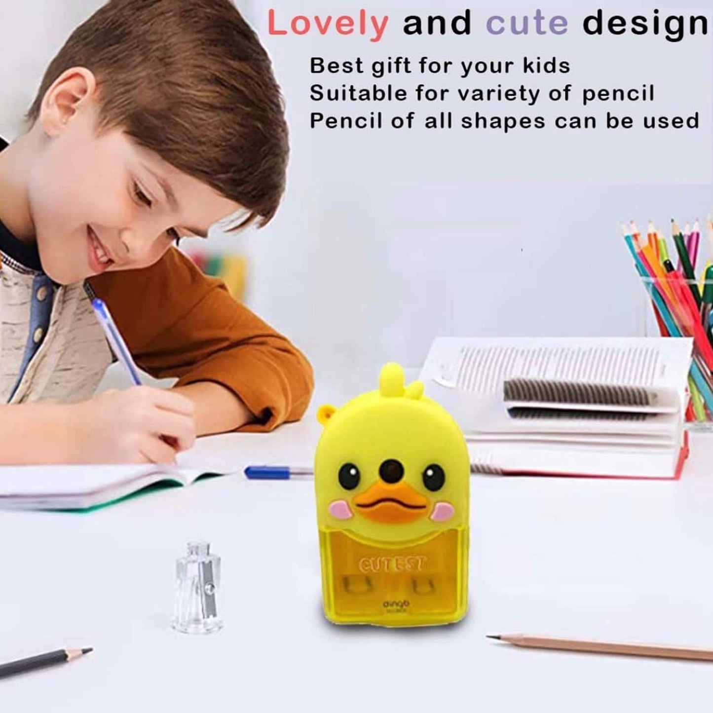 Plastic Cutest Duck Pencil Sharpener (1 Pc) X724)