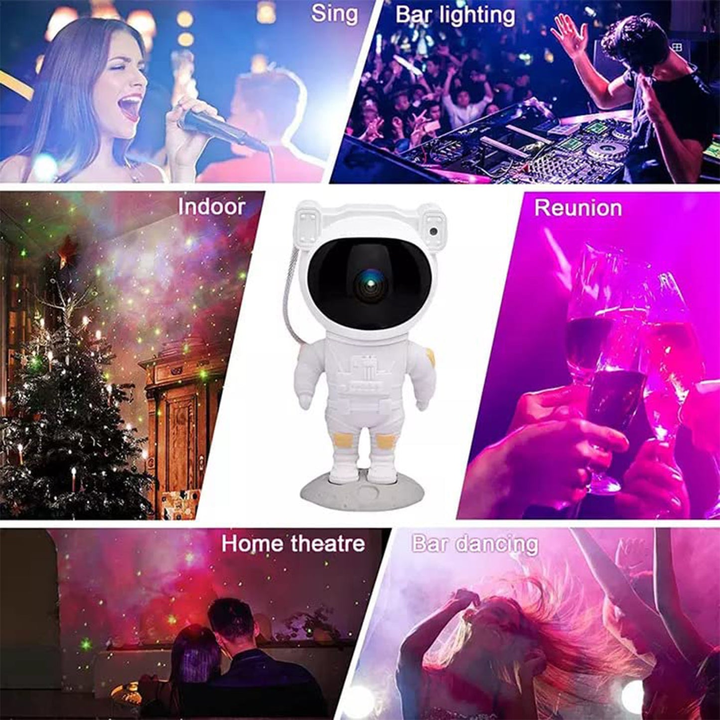 Robot Sky Space Stars Light Astronaut Galaxy Projector Night Lamp Bedroom Kids (X526)