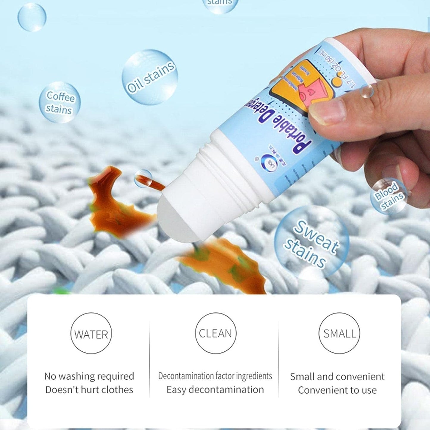 Clothes Stain Remover Bead Design Emergency Stain Rescue Roller-ball Cleaner For Natural Fabric Removes Oil Almost All Types Of Fabrics (MKK-X103)