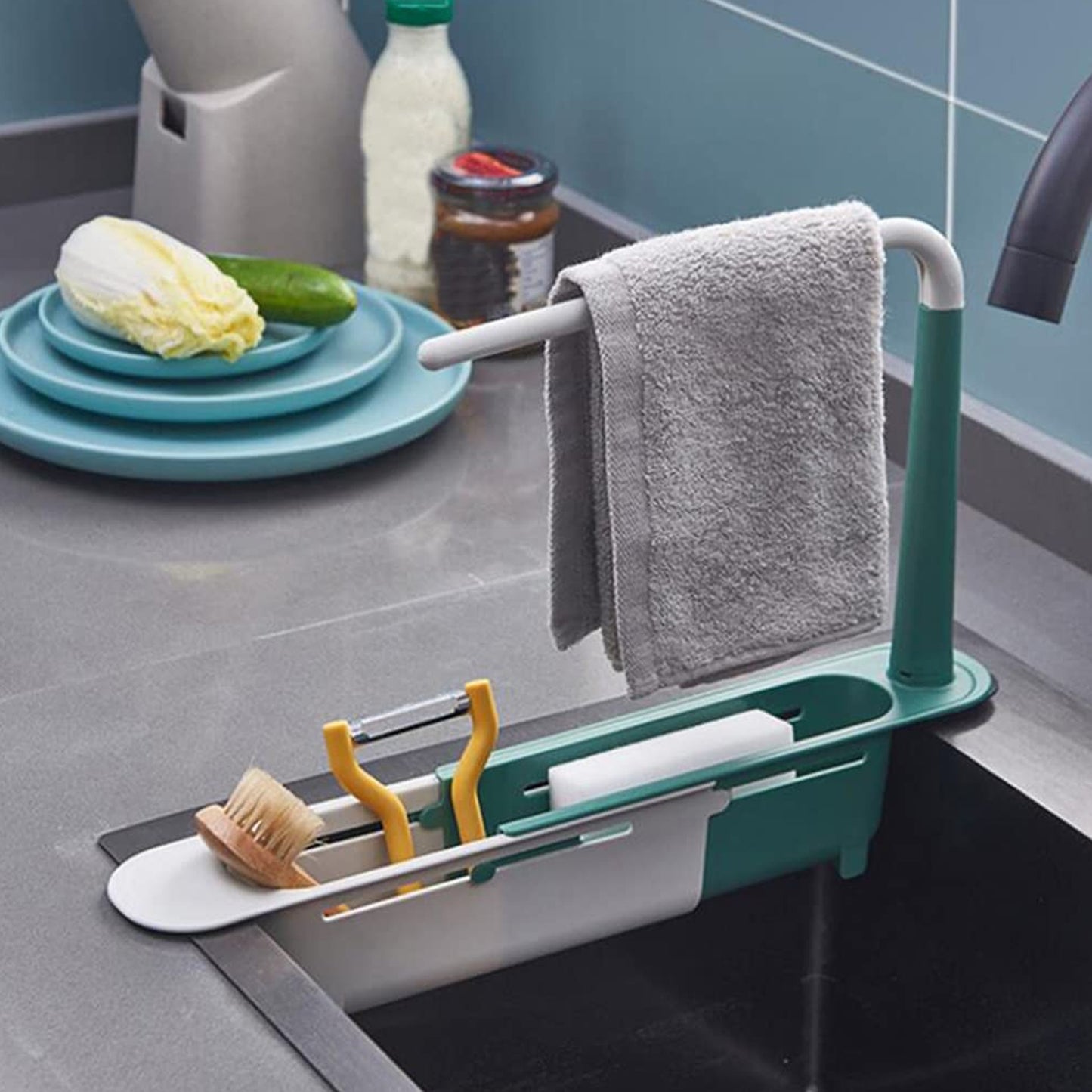 Expandable Kitchen Drying Basket Rack For Kitchen Use (1 PCS) (X350)