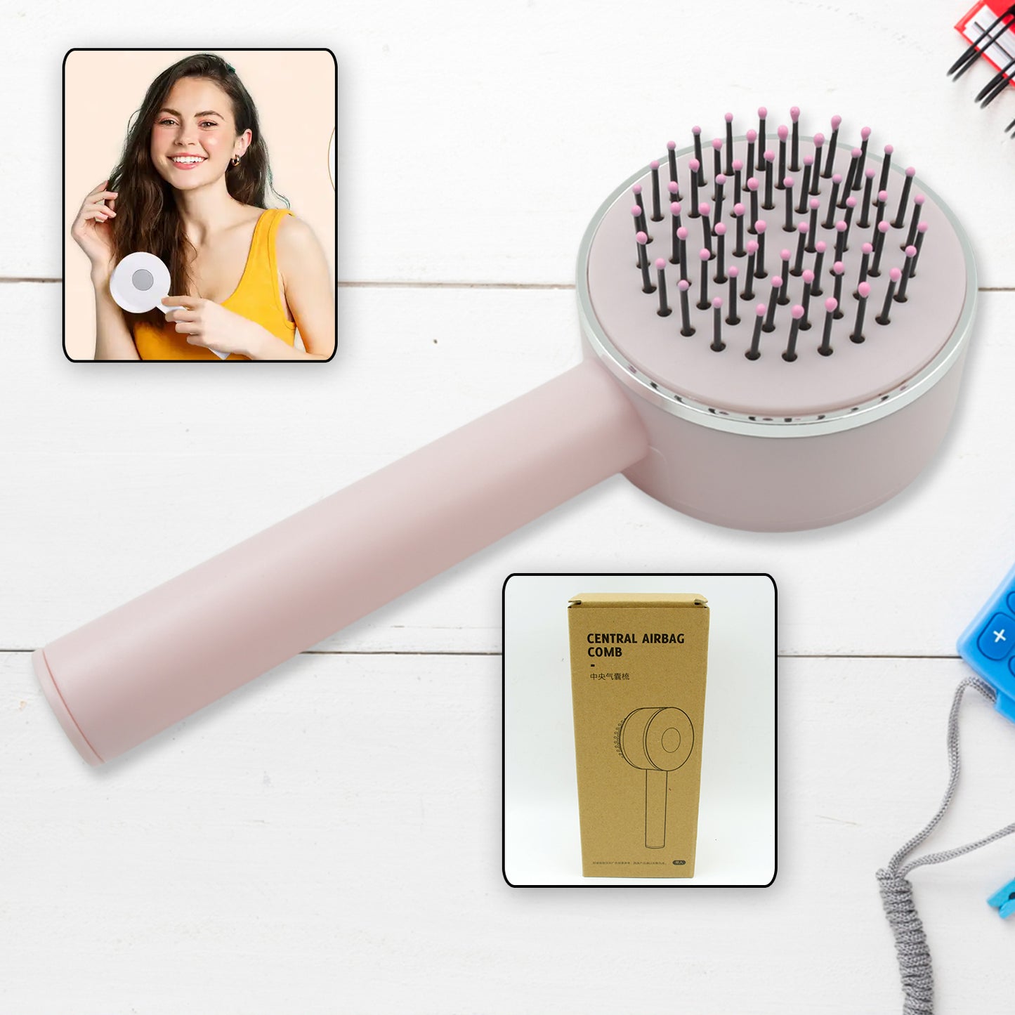 Air Cushion Massage Brush Airbag Massage Comb With Long Handle Self-cleaning (X203)