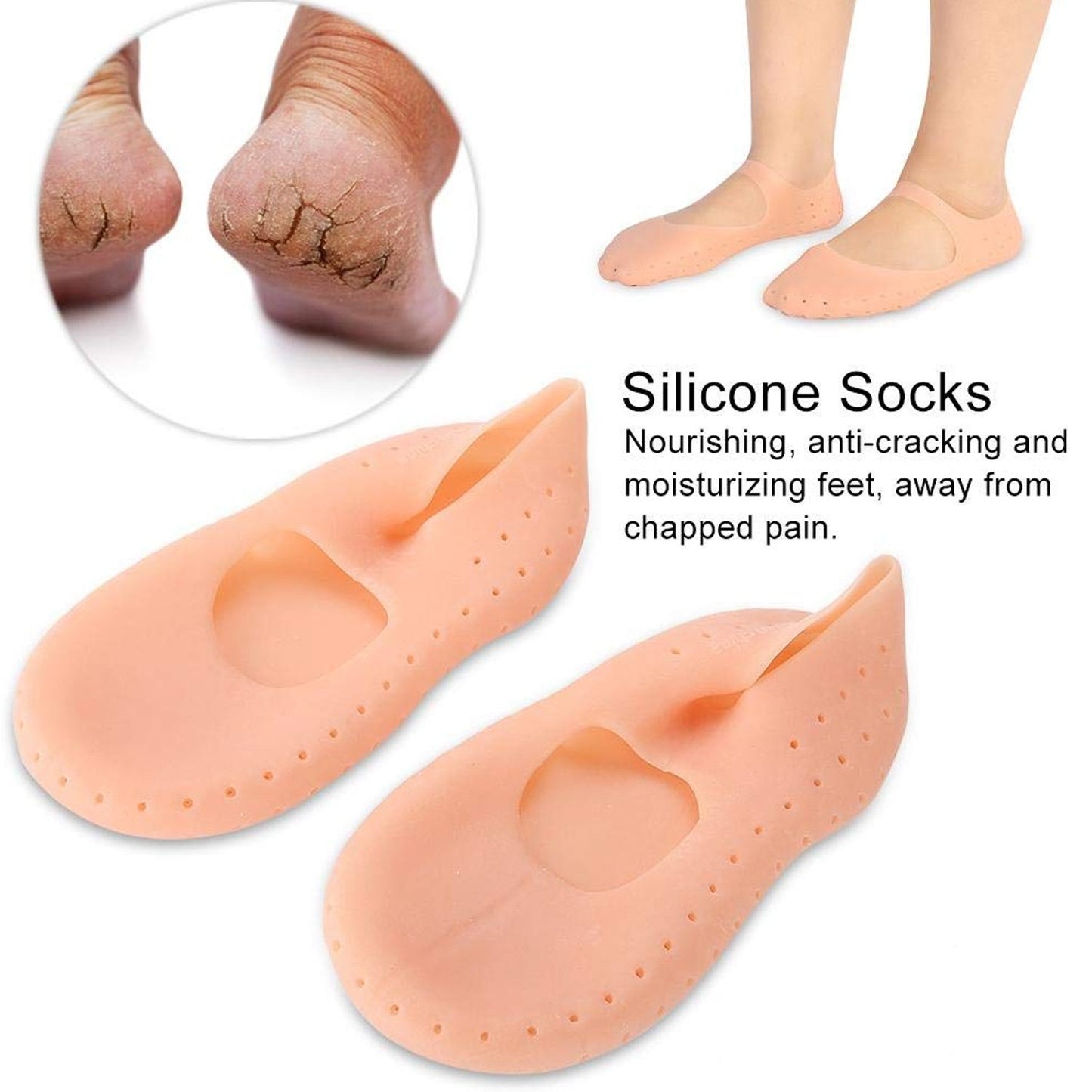 Anti Crack Silicone Gel Foot Protector Moisturising Socks