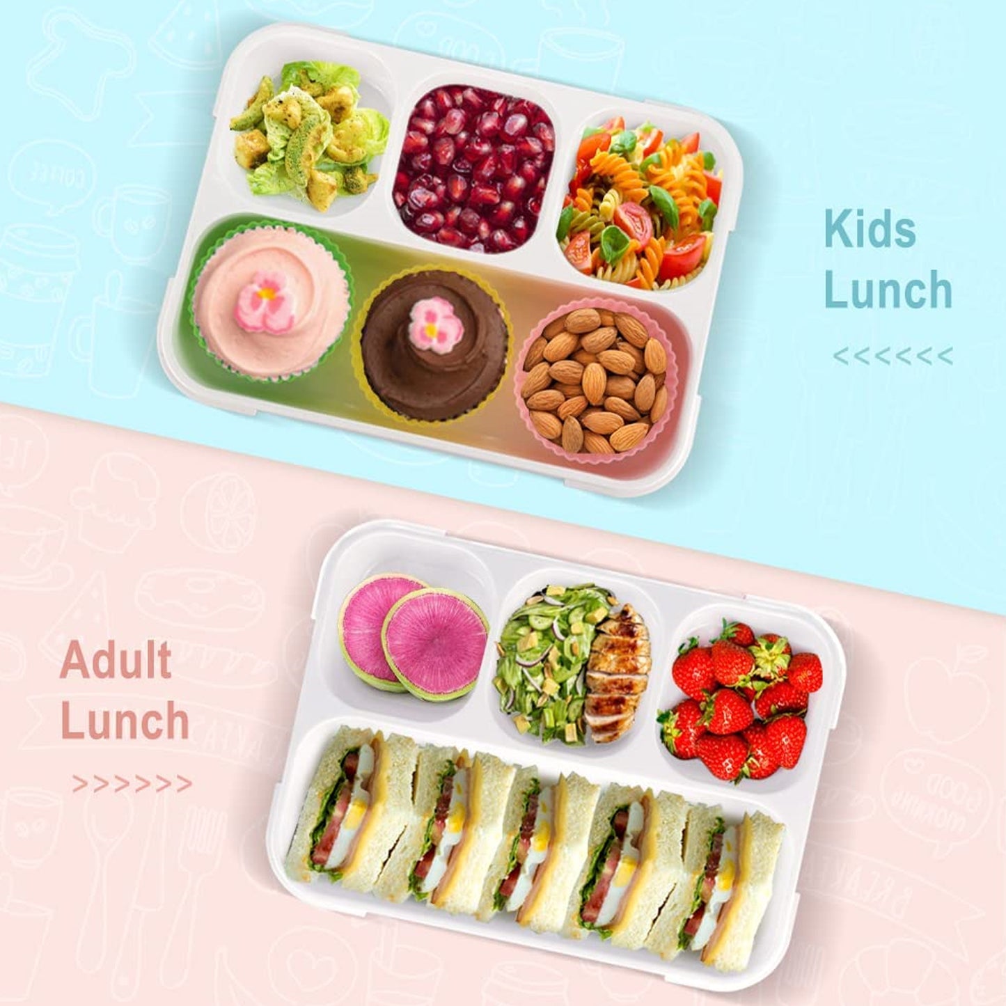 Lunch Box 4 Compartment With Leak Proof Lunch Box For School Office Use (X493)