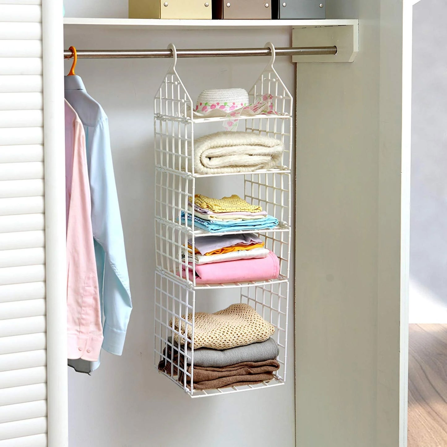 Multipurpose 5 Layer Folding Clothes Storage Rackscloset For Students Wardrobe Shelves Socks Scarf T-shirt Etchanging Organizer Storage Holders Racks