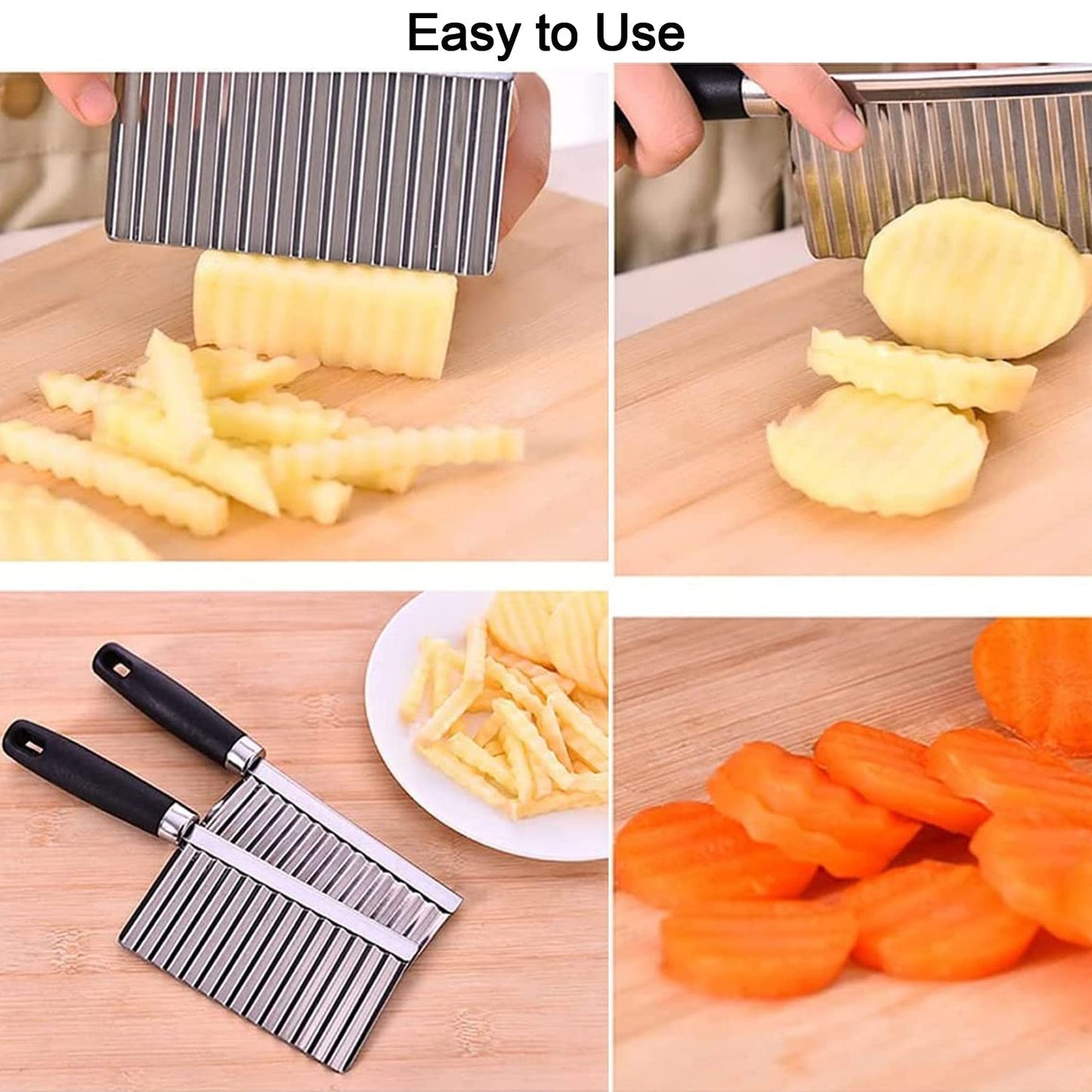 Stainless Steel Vegetable Salad Chopping Knife Crinkle Cutters (X427)