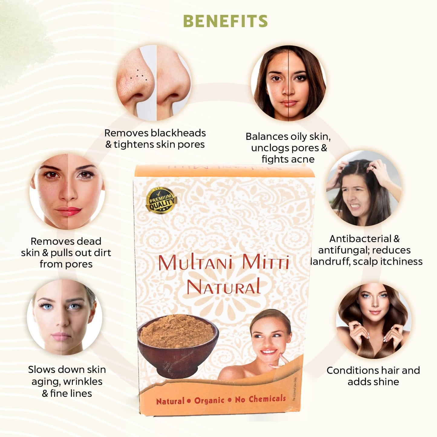 100gram Herbal Tan Removing Multani Mitti Face Pack For Skin Care Age Group