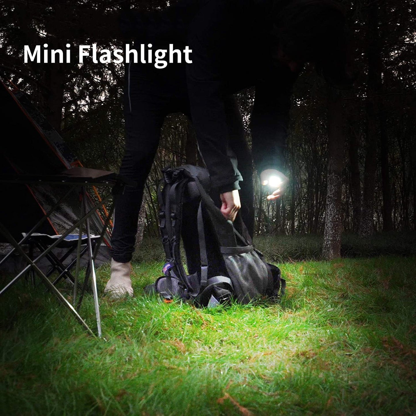 Led Battery Operated Keychain Flashlight Small Work Light Withfolding Bracket Bottle Opener For Camping Hiking Emergency (1 Pc) (X1027)