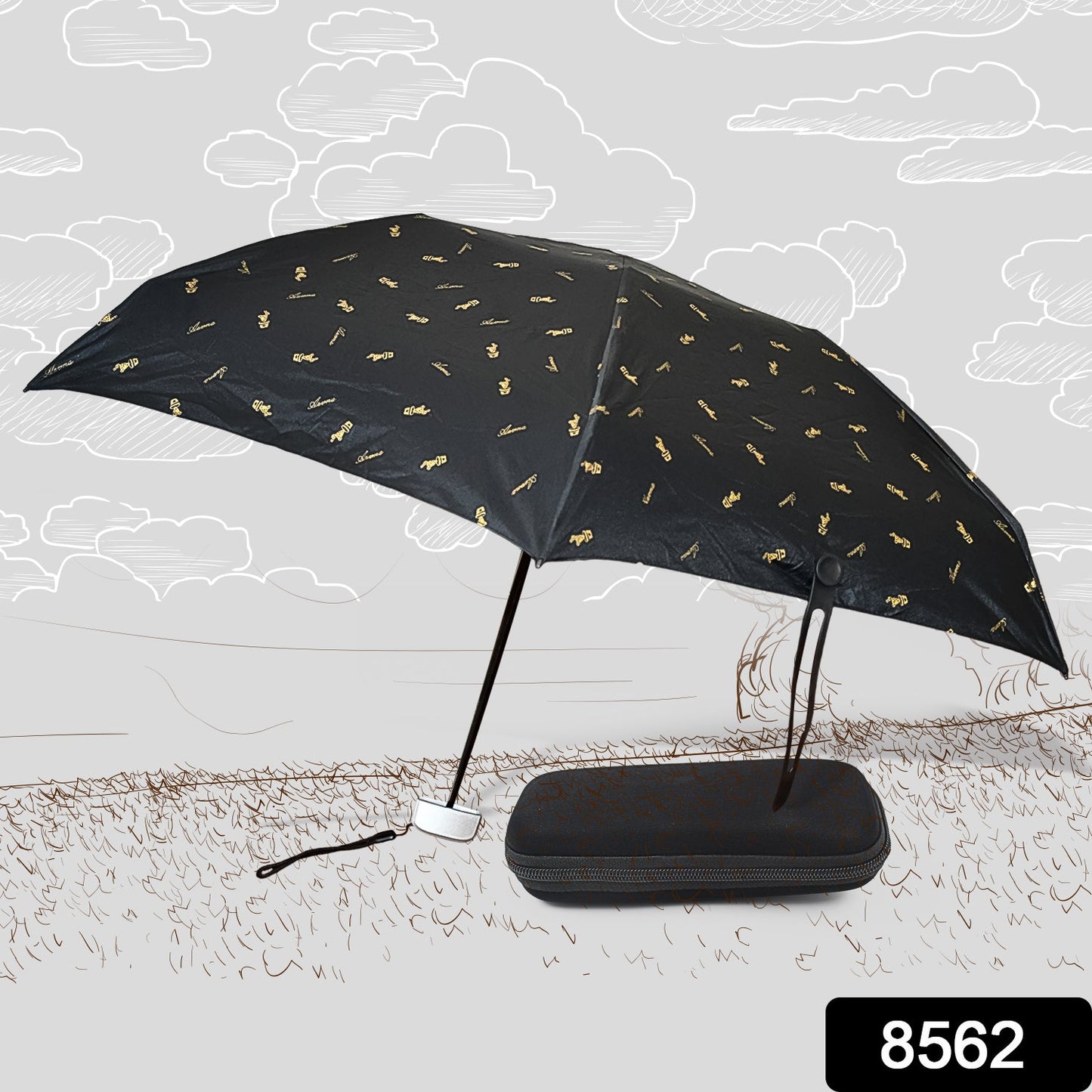 3-Fold Umbrella Summer Sun and Rain Protection Foldable Cute Umbrella || UV Protection Rain Sun Umbrella || Travel Accessories || Umbrella for Children, Girls, and Boys (1 Pc / With Zip Case)