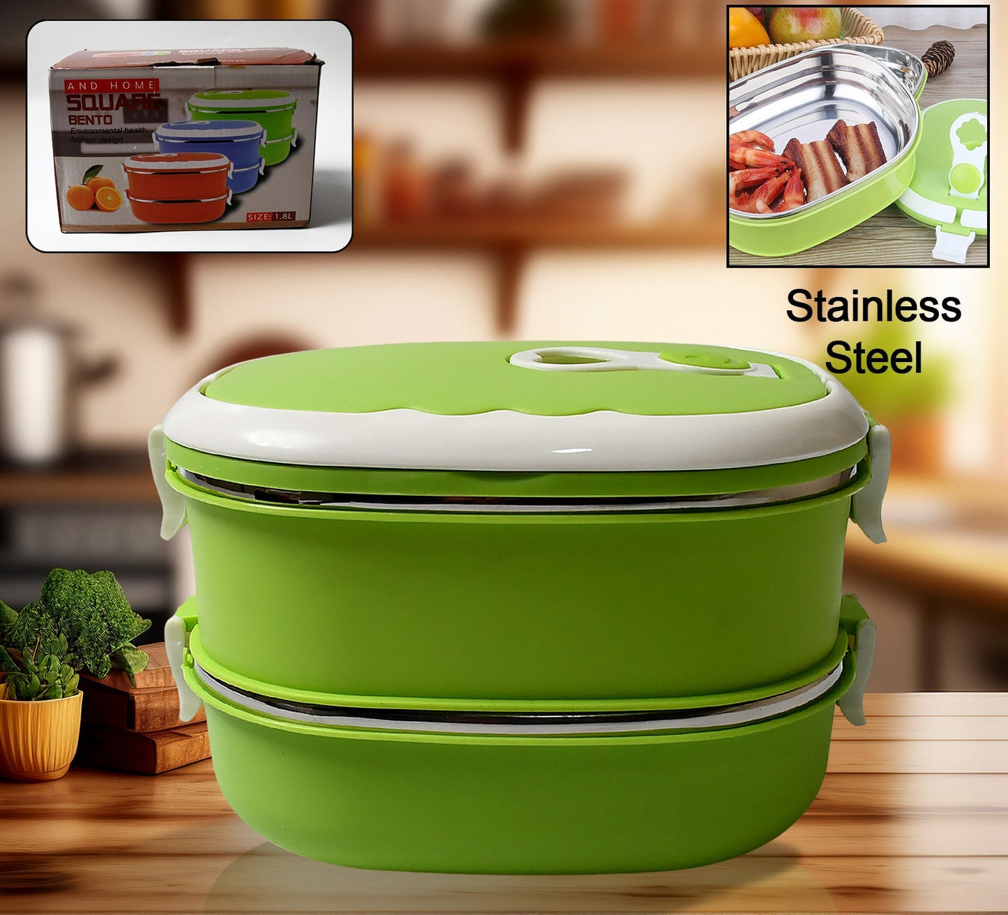 Lunch Box 900/1800ml Stainless Steel Kitchen Insulated Thermal Lunch Box Bento Office Picnic Food Container Leakproof Thermos Lunchbox