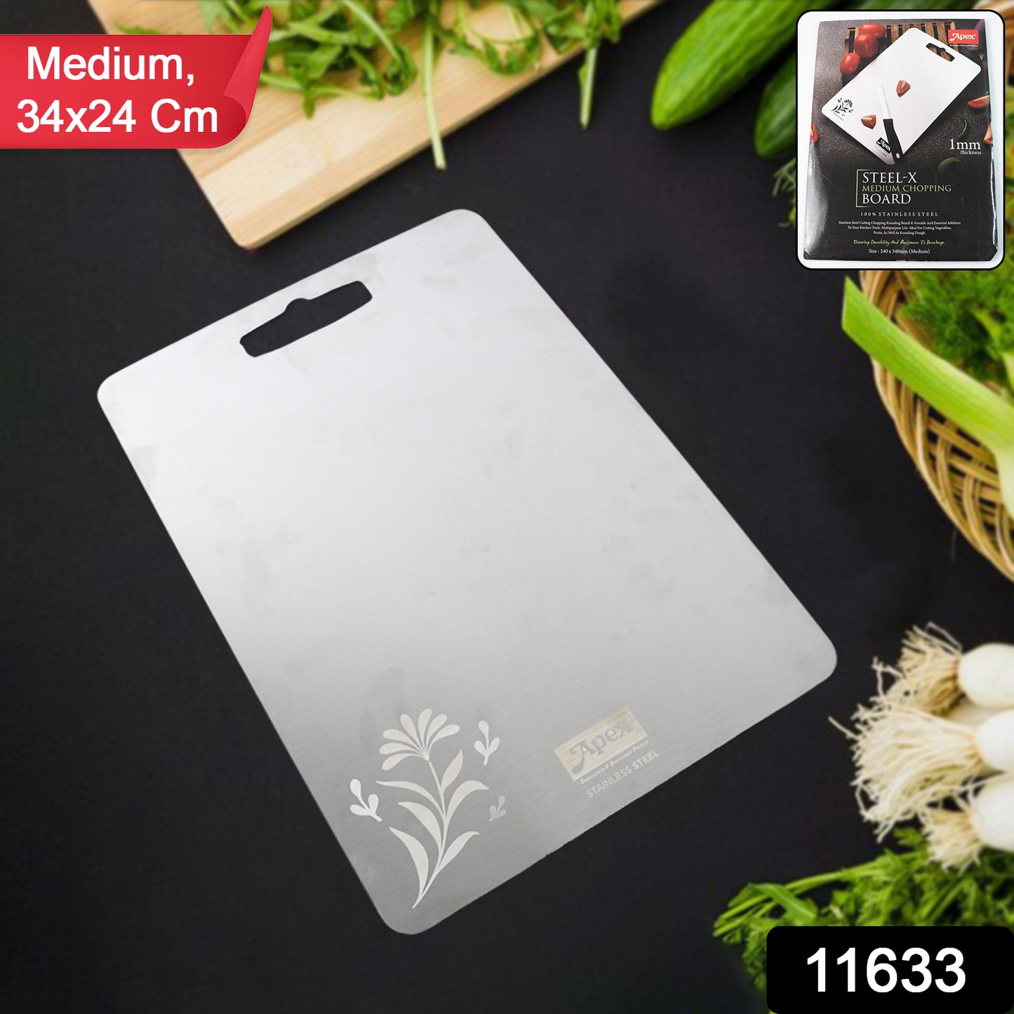 Stainless Steel Medium Chopping Board 34*24cms 1 PC|X3006|