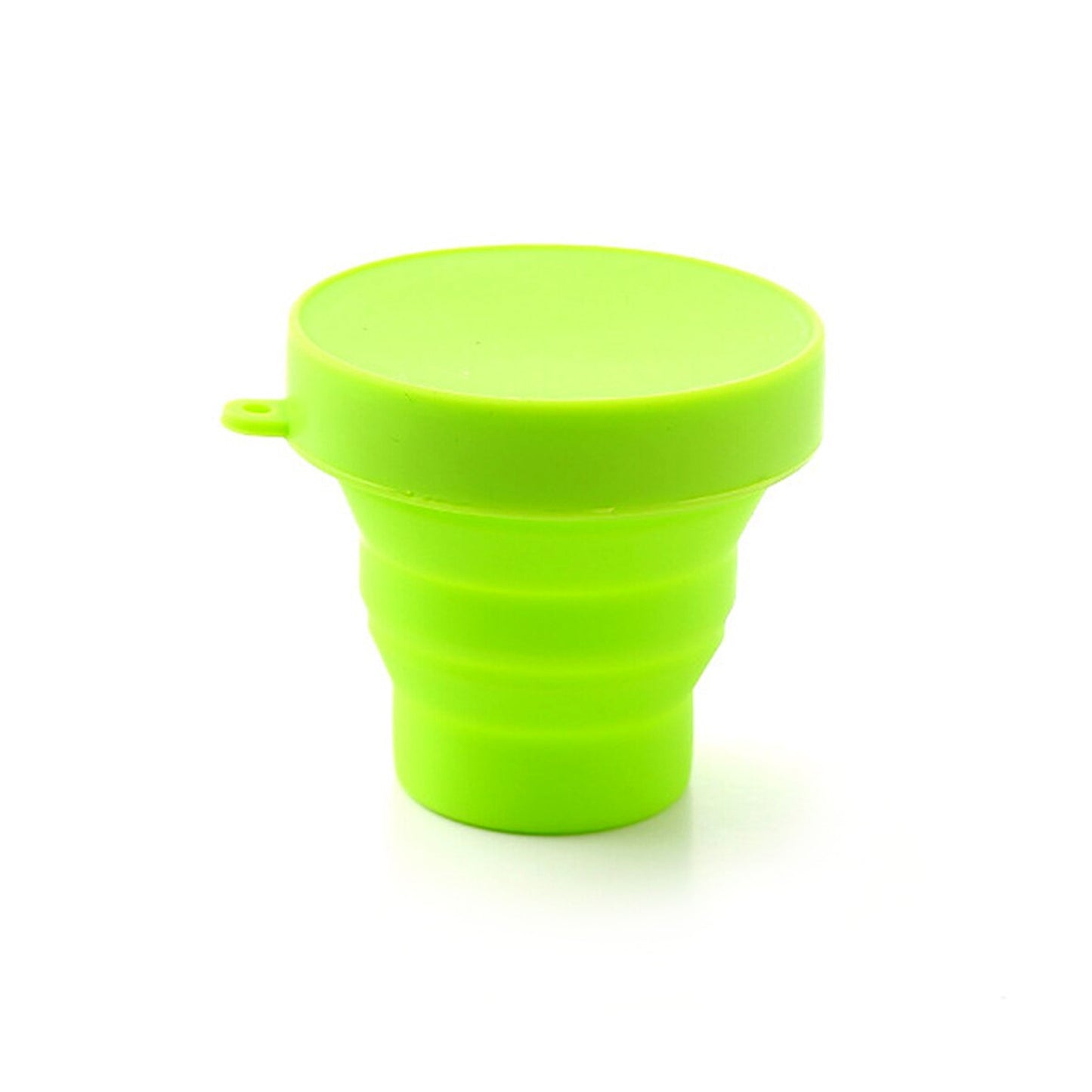 Round Silicone Foldable Glass Cup Foldable Travel Mug With Lid (1 Pc) (X951)