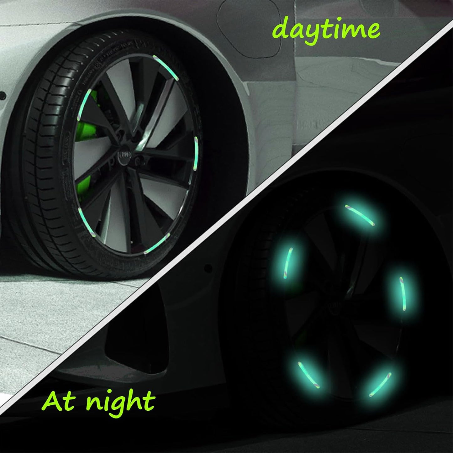 Car Wheel Hub Reflective Car Stickers Night Warning Stickers (20 Pcs Set Multicolored) (X9999-ND)