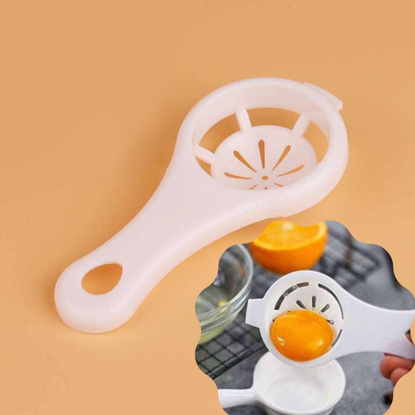 Plastic Egg Yolk Separator Egg White Yolk Filter Separator (1 Pc With Card Packing) (X1013)